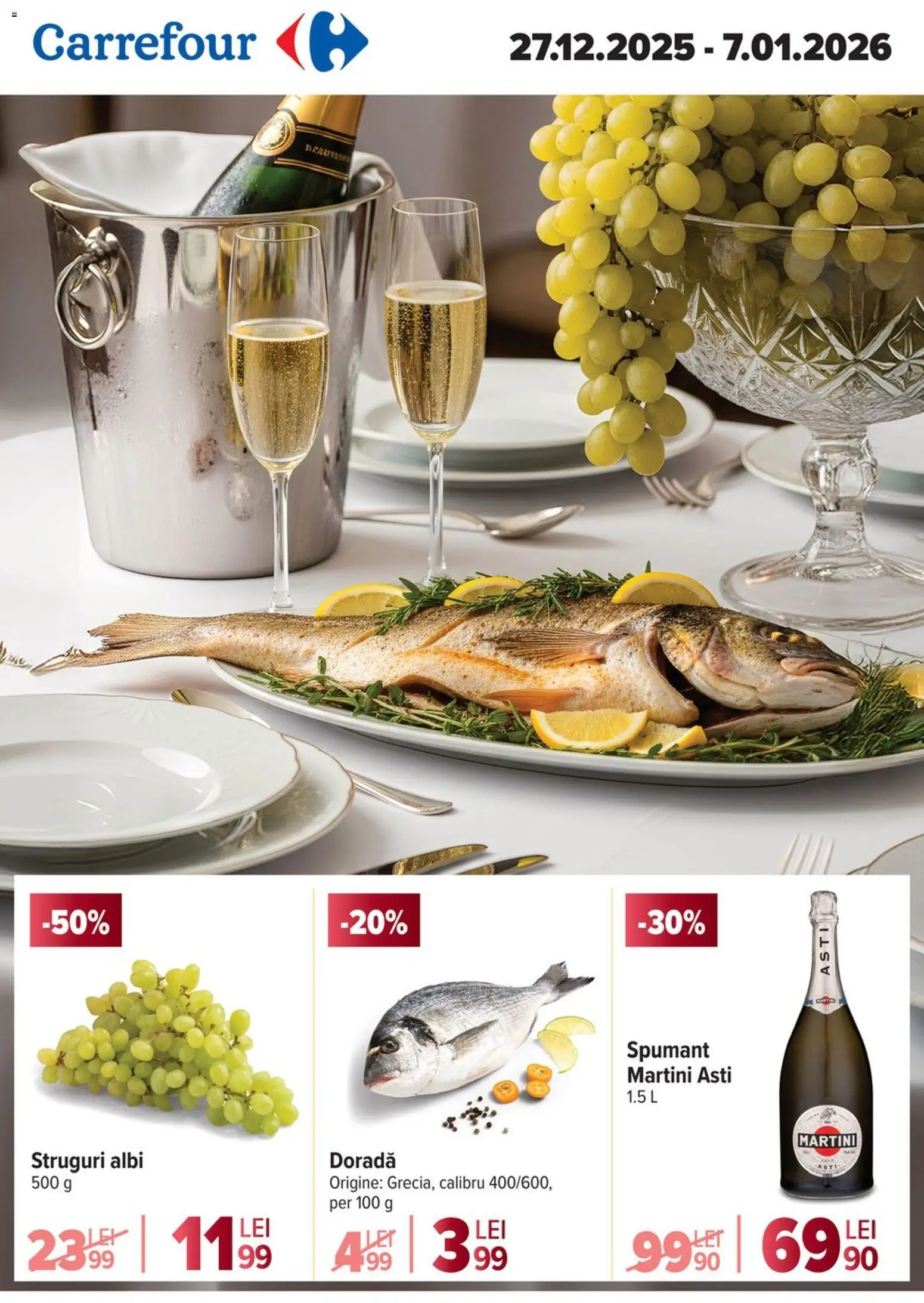 Noul catalog Carrefour – valabil de la 27.12.2025 | Pagină: 1 | Produse: Struguri, Yulaf