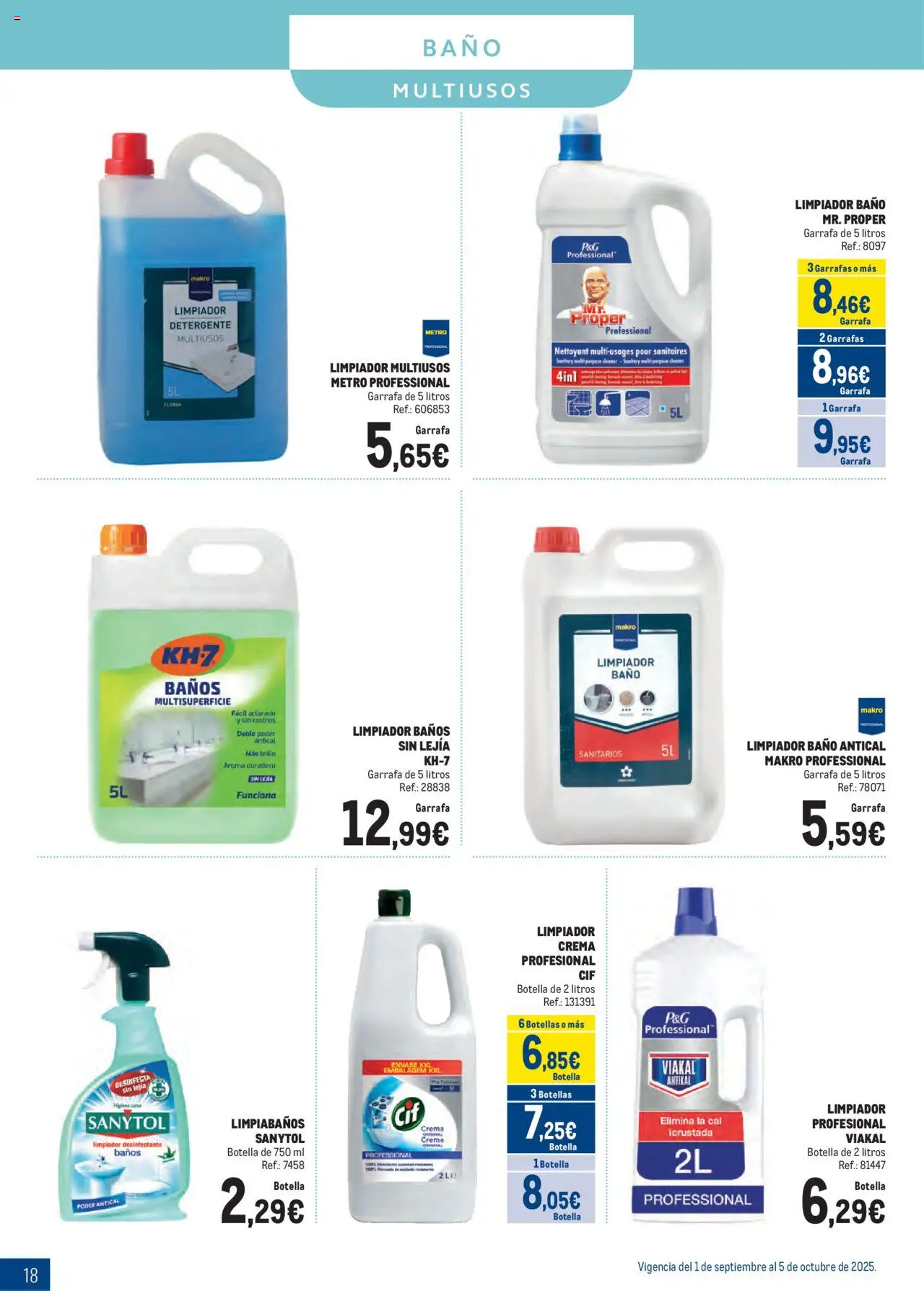 Makro - Especial Limpieza Norte II │ válido desde el 01.09.2025 | Página: 18 | Productos: Detergente, Crema, Baño