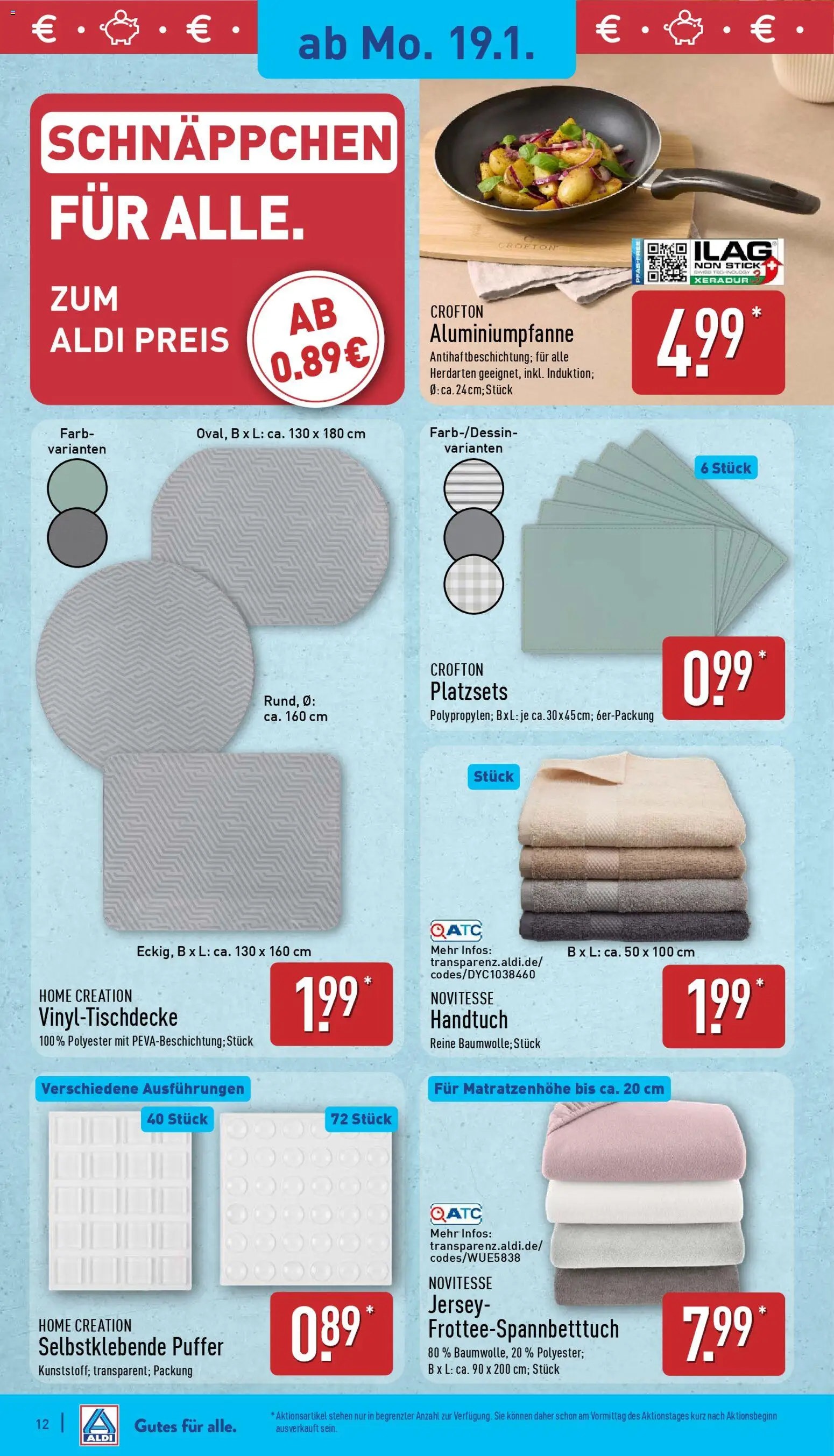 Aldi Prospekt 	 – gültig ab 19.01.2026 | Seite: 12 | Produkte: Home creation