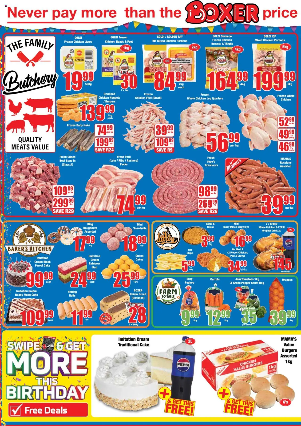Boxer Specials │ valid from 11.08.2025 | Page: 2 | Products: Cake, Table, Chips, Carrots