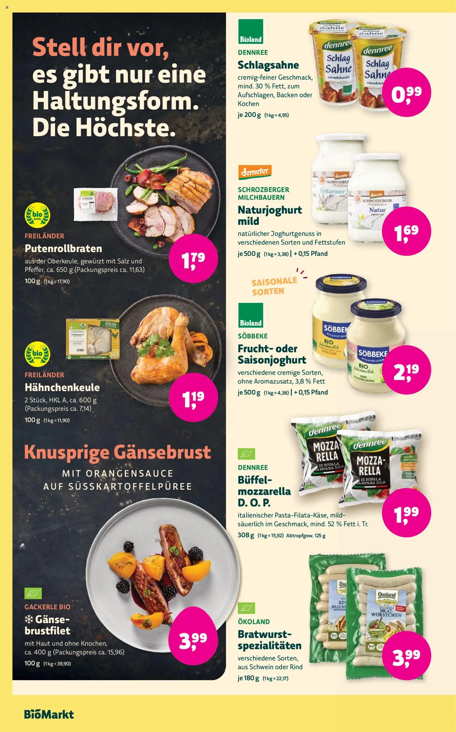 BioMarkt Prospekt 	 – gültig ab 25.03.2026 | Seite: 8 | Produkte: Mozzarella, Bratwurst, Zitrone, Sahne