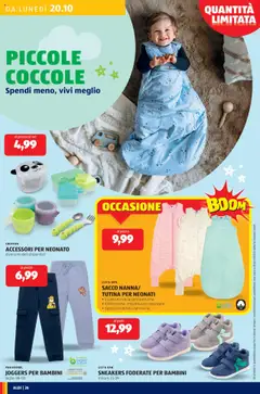 Anteprima del volantino SACCO NANNA/TUTINA PER NEONATI, a scelta tra sacco nanna e tutina • 100% cotone, imbottitura in poliestere • zip per cambiare il pannolino valido a partire dal 20.10.2025 | Pagina: 26