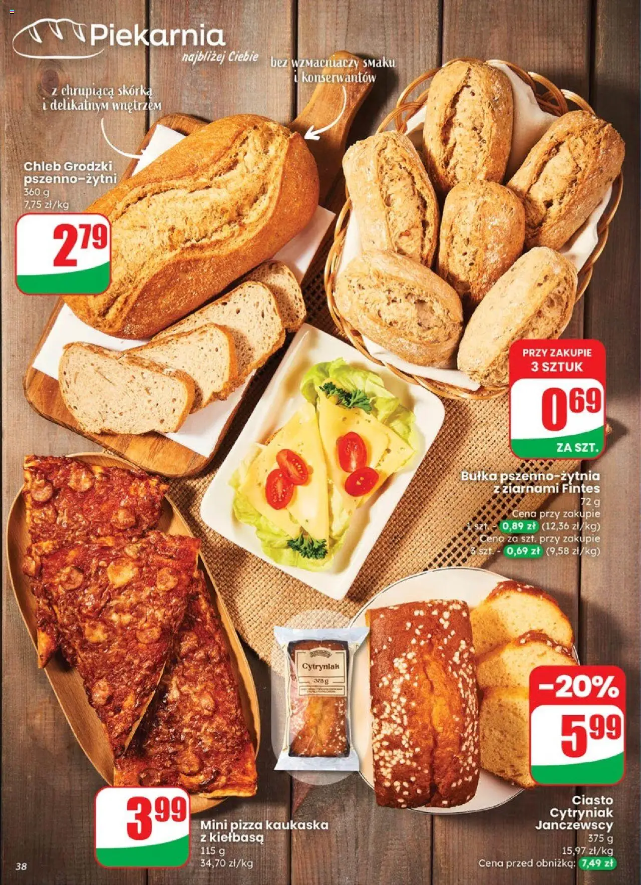 Dino Gazetka od 10.09.2025 | Strona: 38 | Produkty: Ciasto, Piekarnia, Mini pizza, Pizza