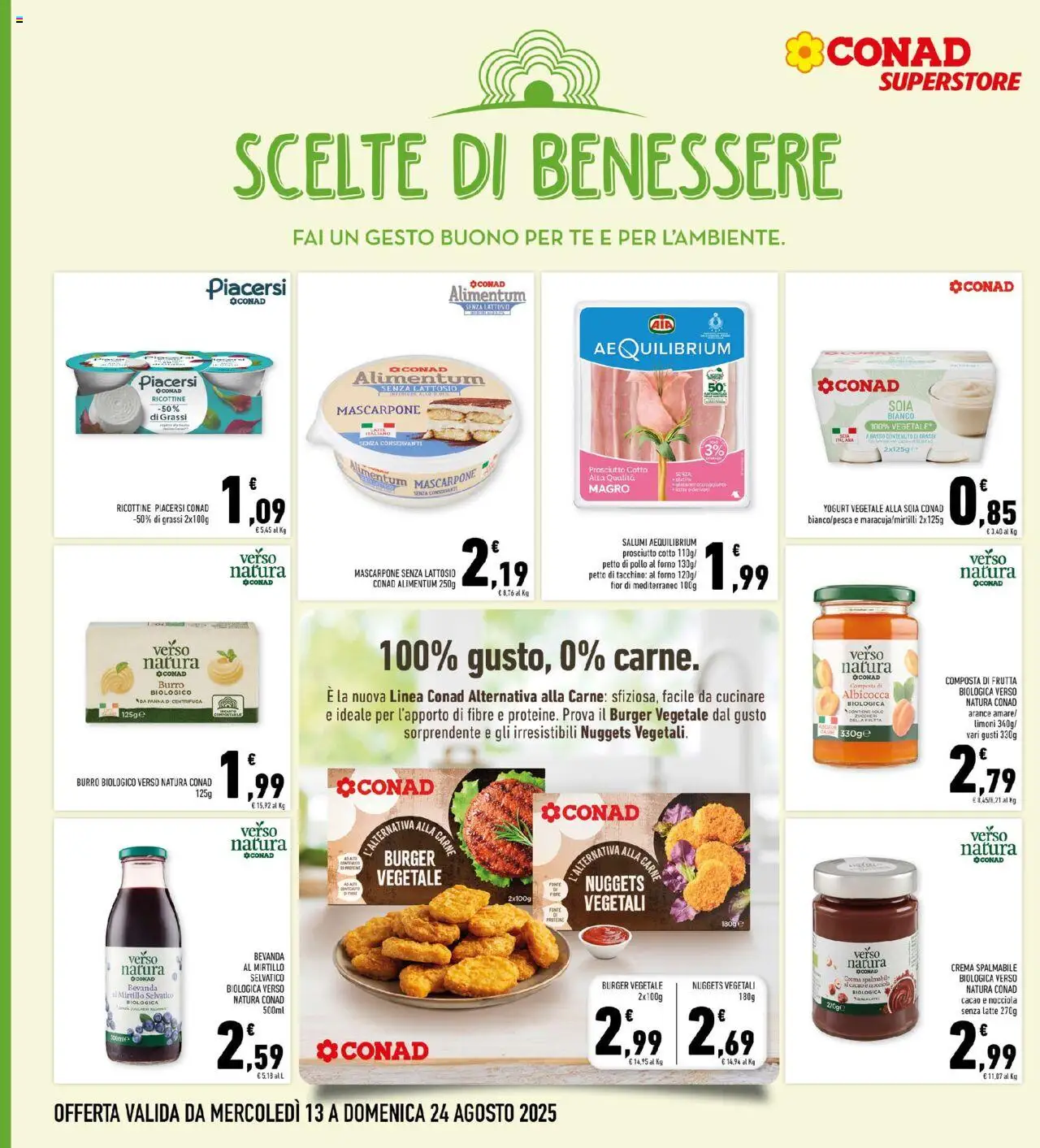 Volantino Conad del 13.08.2025 | Pagina: 16 | Prodotti: Crema, Frutta, Tacchino, Prosciutto