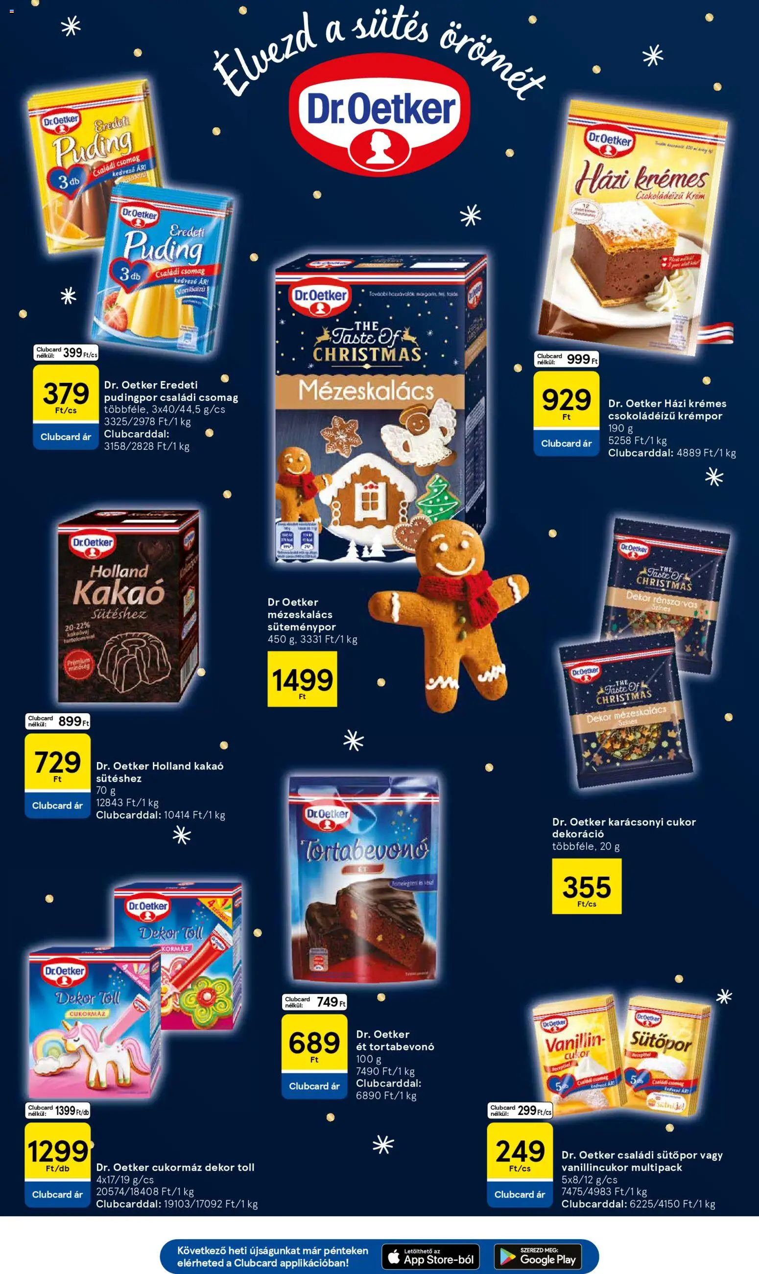 Tesco akciós ujság - amely érvényes a következő dátumtól: 04.12.2025 | Oldal: 27 | Termékek: Pudingpor, Sütőpor, Mézeskalács, Cukor