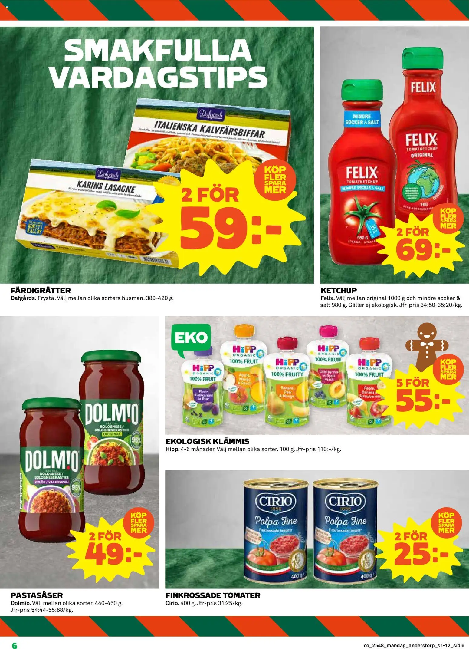 Coop reklamblad aktuell från 24.11.2025 | Sida: 6 | Produkter: Salt, Galler, Äpple, Ketchup