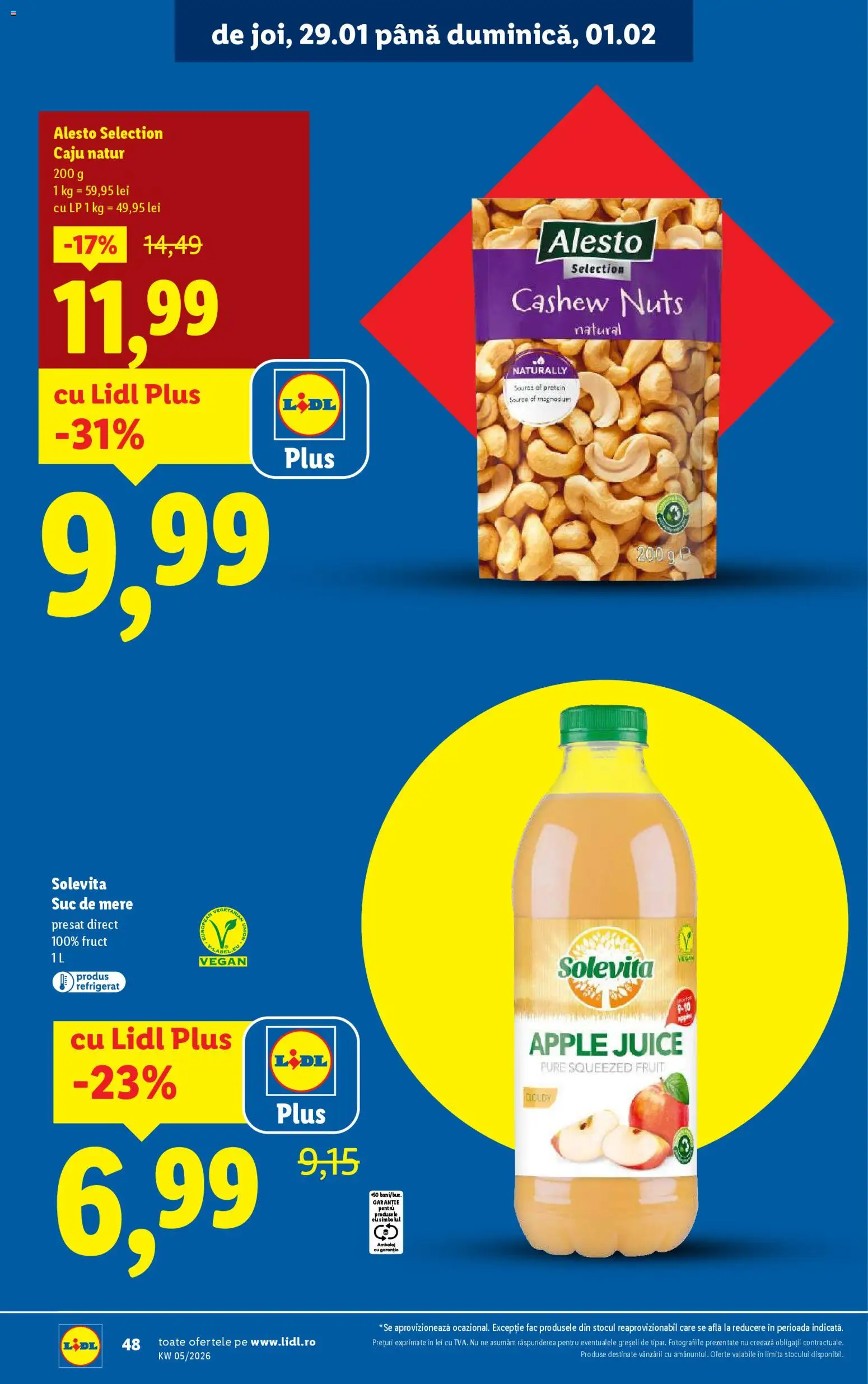 Noul catalog Lidl – valabil de la 26.01.2026 | Pagină: 48 | Produse: Apple, Suc, Mere, Caju