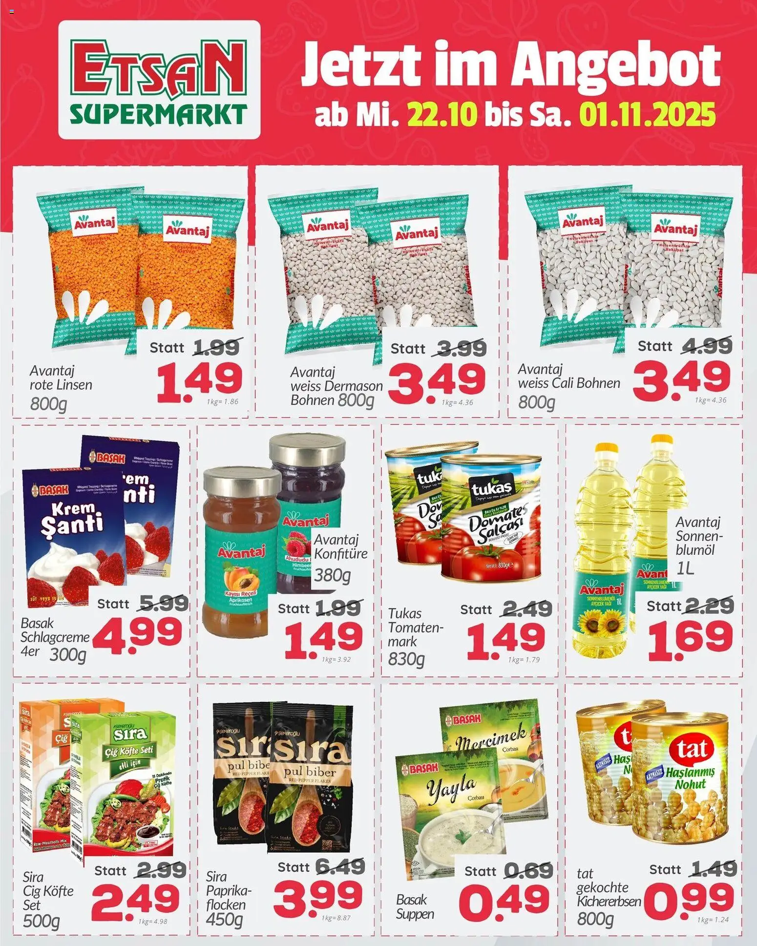 ETSAN Flugblatt gültig ab 22.10.2025 | Seite: 3 | Produkte: Flocken, Tomaten