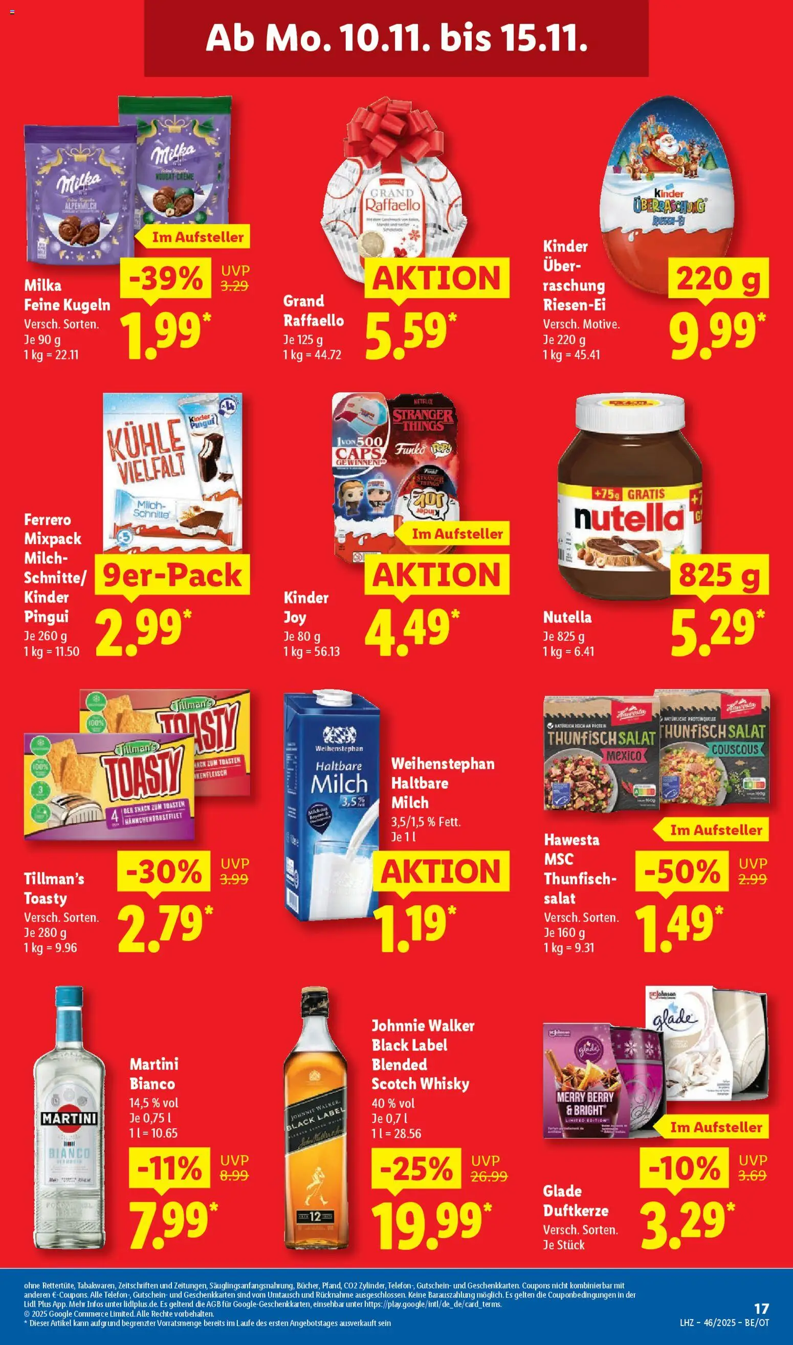 Lidl Prospekt Grimma – gültig ab 10.11.2025 | Seite: 23 | Produkte: Martini, Whisky, Thunfisch, Johnnie walker