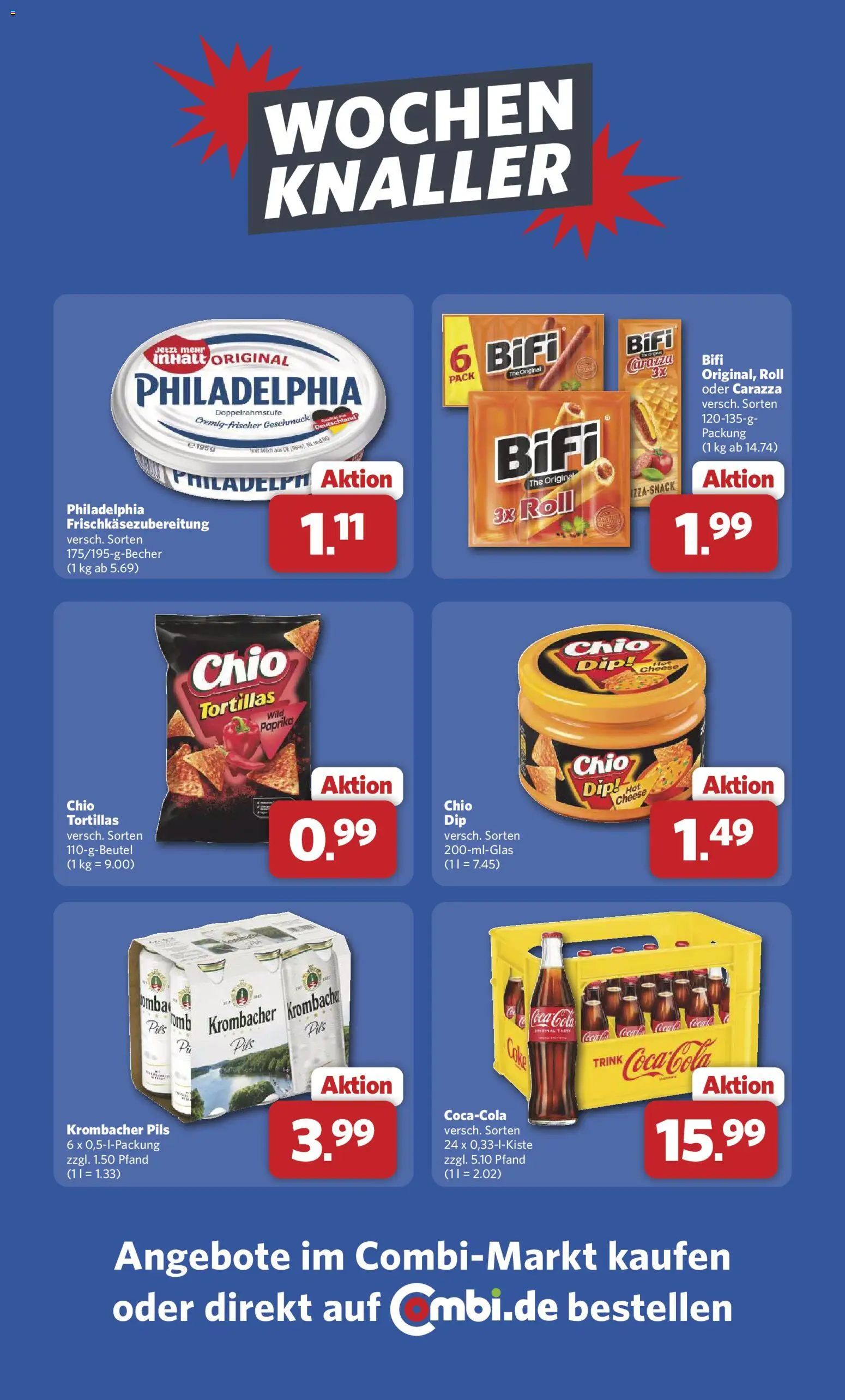 Combi Prospekt 	 – gültig ab 20.04.2026 | Seite: 27 | Produkte: Coca cola, Philadelphia, Bifi, Pils