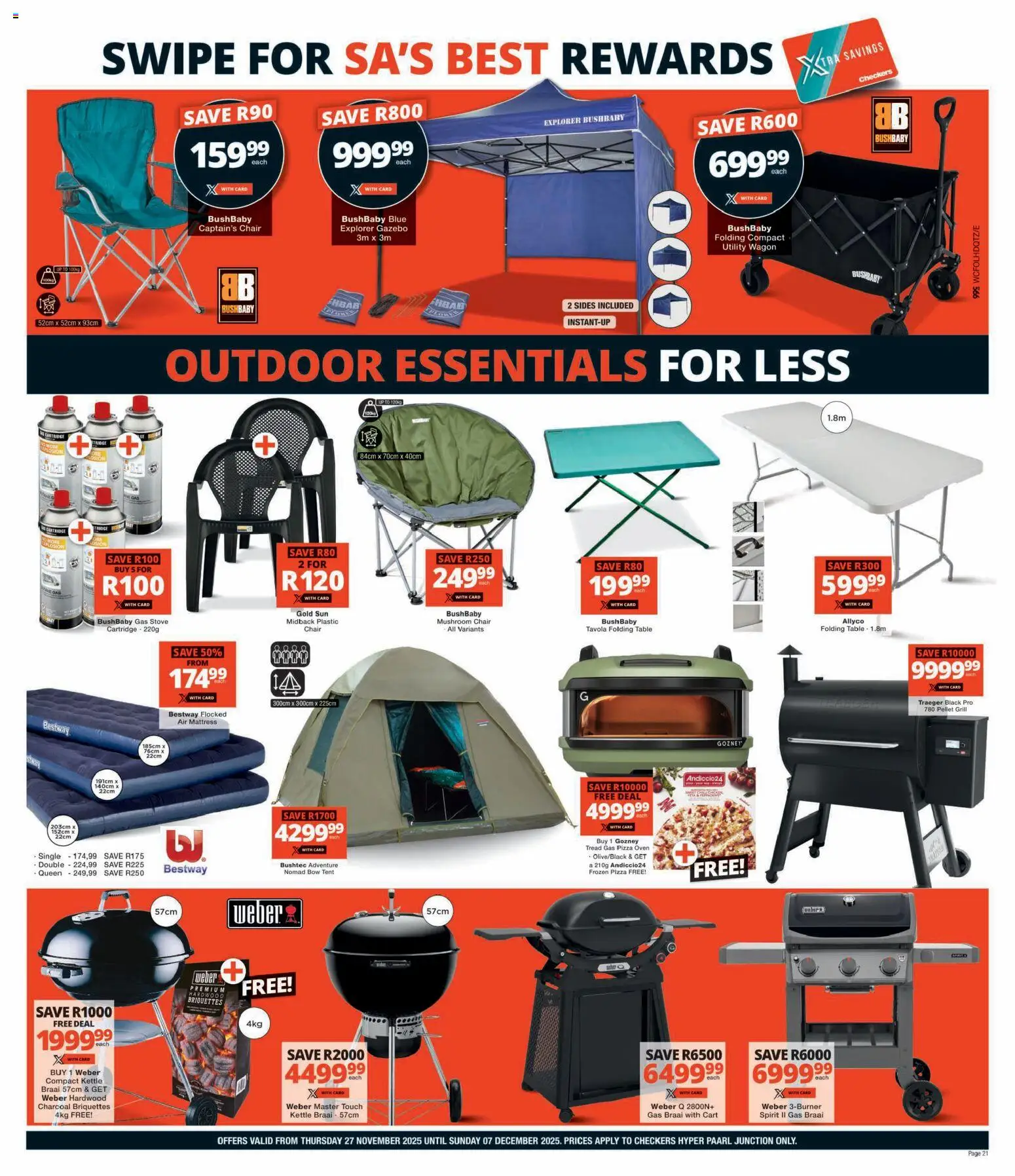 New Checkers catalogue – valid from 27.11.2025 | Page: 21 | Products: Utility, Table, Chair, Gas stove