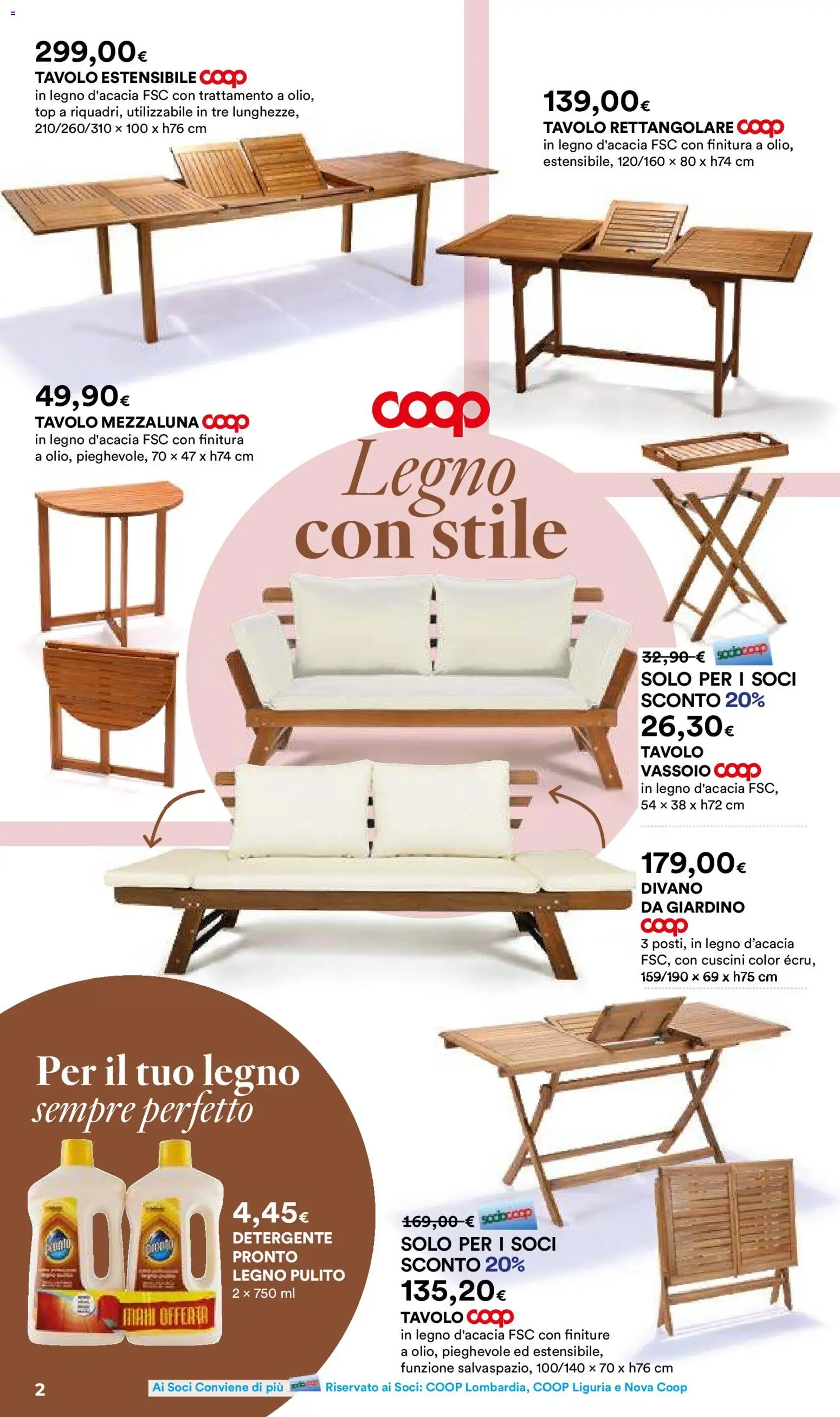 Volantino Ipercoop del 07.04.2026 | Pagina: 2 | Prodotti: Detergente, Vassoio, Divano, Tavolo