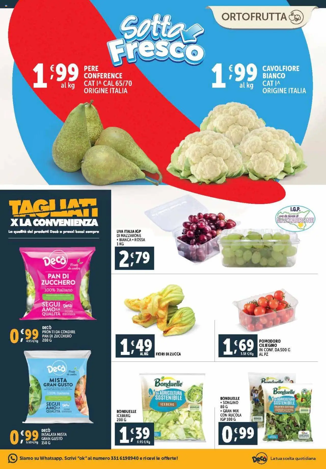 Volantino Decò del 03.10.2025 | Pagina: 5 | Prodotti: Rucola, Zucchero, Zucca, Uva