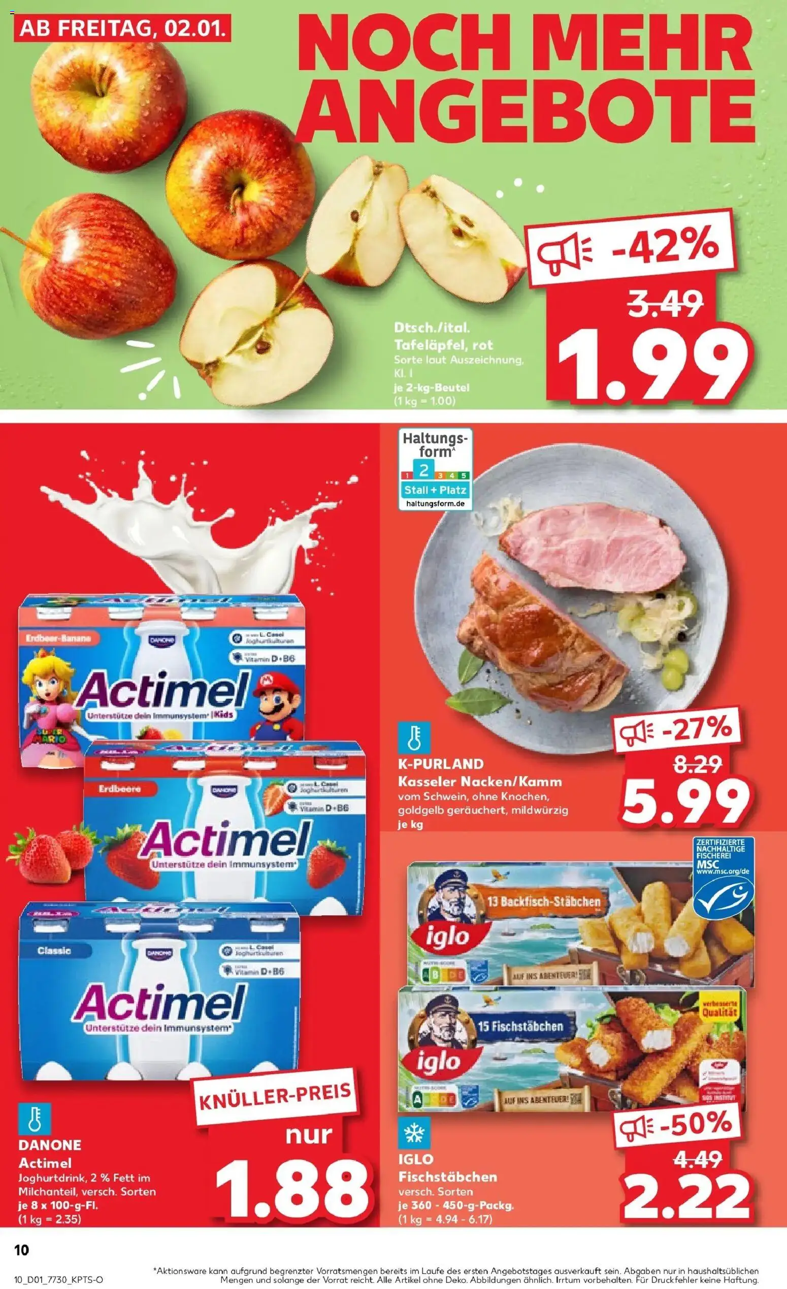 Kaufland prospekt Bamberg	 – gültig ab 05.01.2026 | Seite: 10 | Produkte: Actimel, Iglo, Fischstabchen