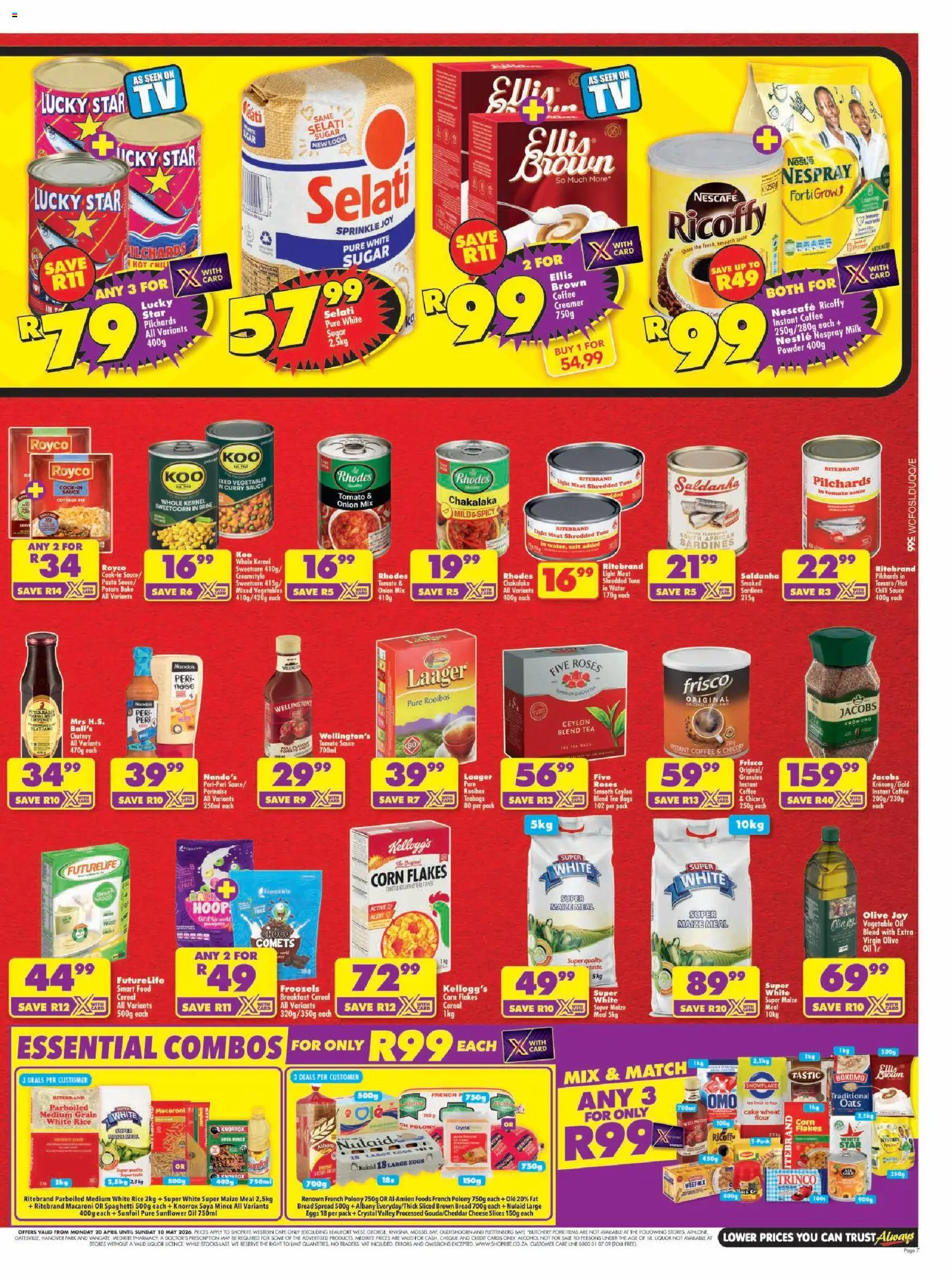 New Shoprite catalogue – valid from 20.04.2026 | Page: 7 | Products: Corn, Flour, Polony, Estuche organizador de viaje