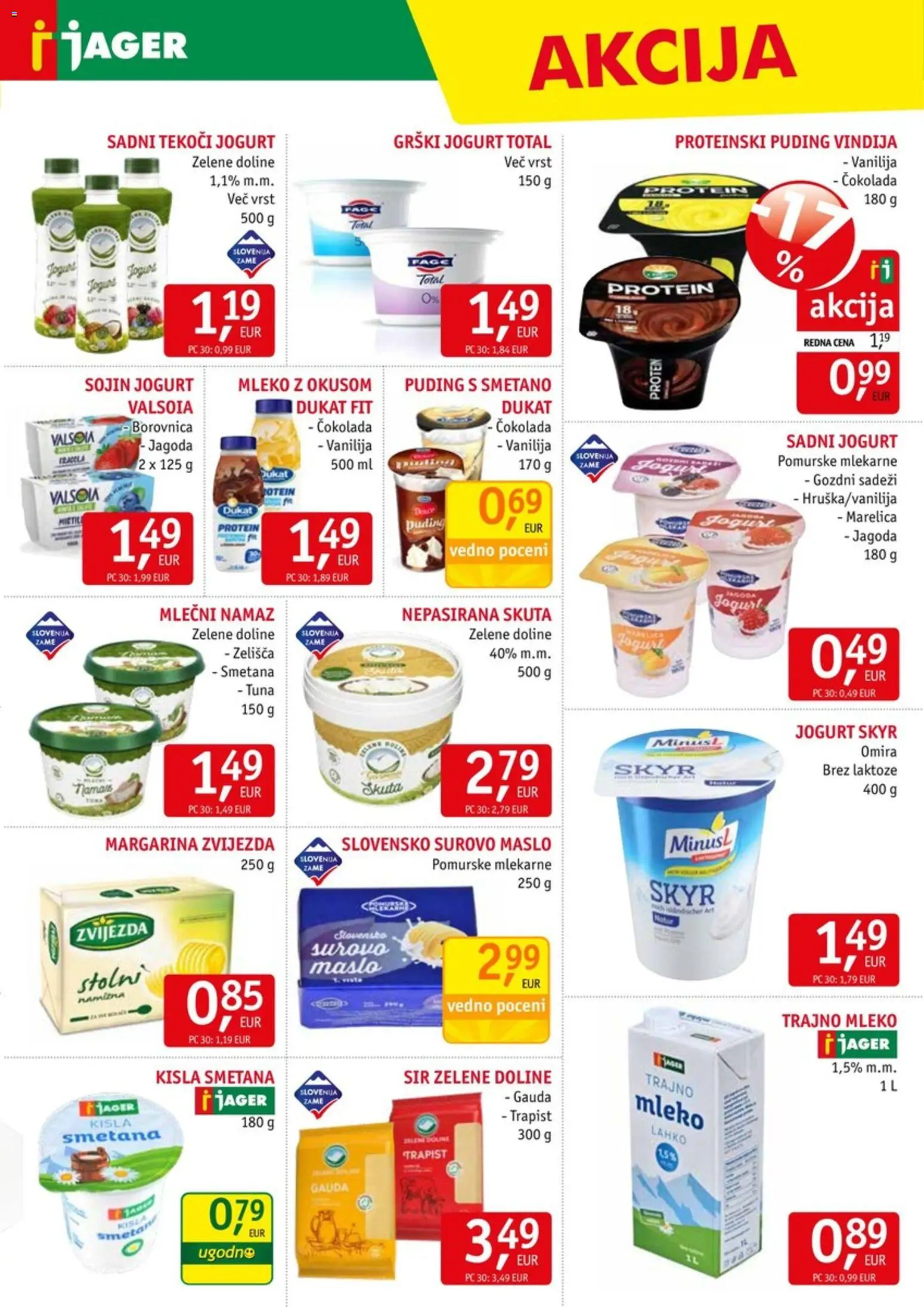 Novi Jager katalog ponudbe – veljaven od 11.03.2026 | Stran: 7 | Izdelki: Puding, Maslo, Jogurt, Kisla smetana