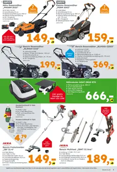 Globus Baumarkt Prospekt 	 ab 09.03.2026 gültig | Seite: 5 | Produkte: Rasenmäher, Primer, Ladegerät