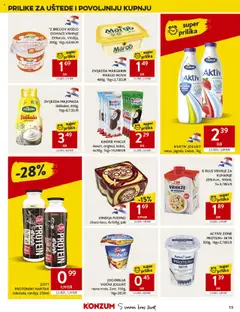 Konzum katalog | vrijedi od 27.08.2025 | Stranica: 15 | Proizvodi: Vindija, Vrhnje za kuhanje, Jogurt, Puding