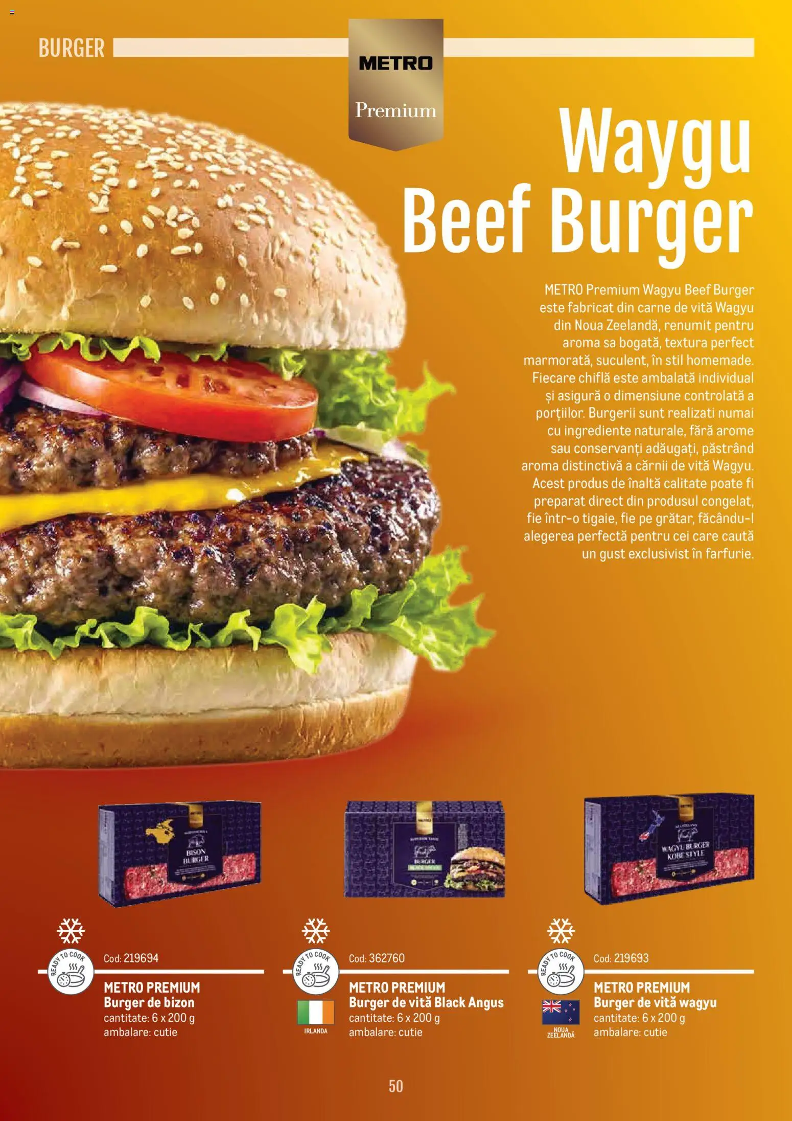 Noul catalog Metro – valabil de la 14.11.2024 | Pagină: 50 | Produse: Delgeç, Cutie, Chiflă, Burger
