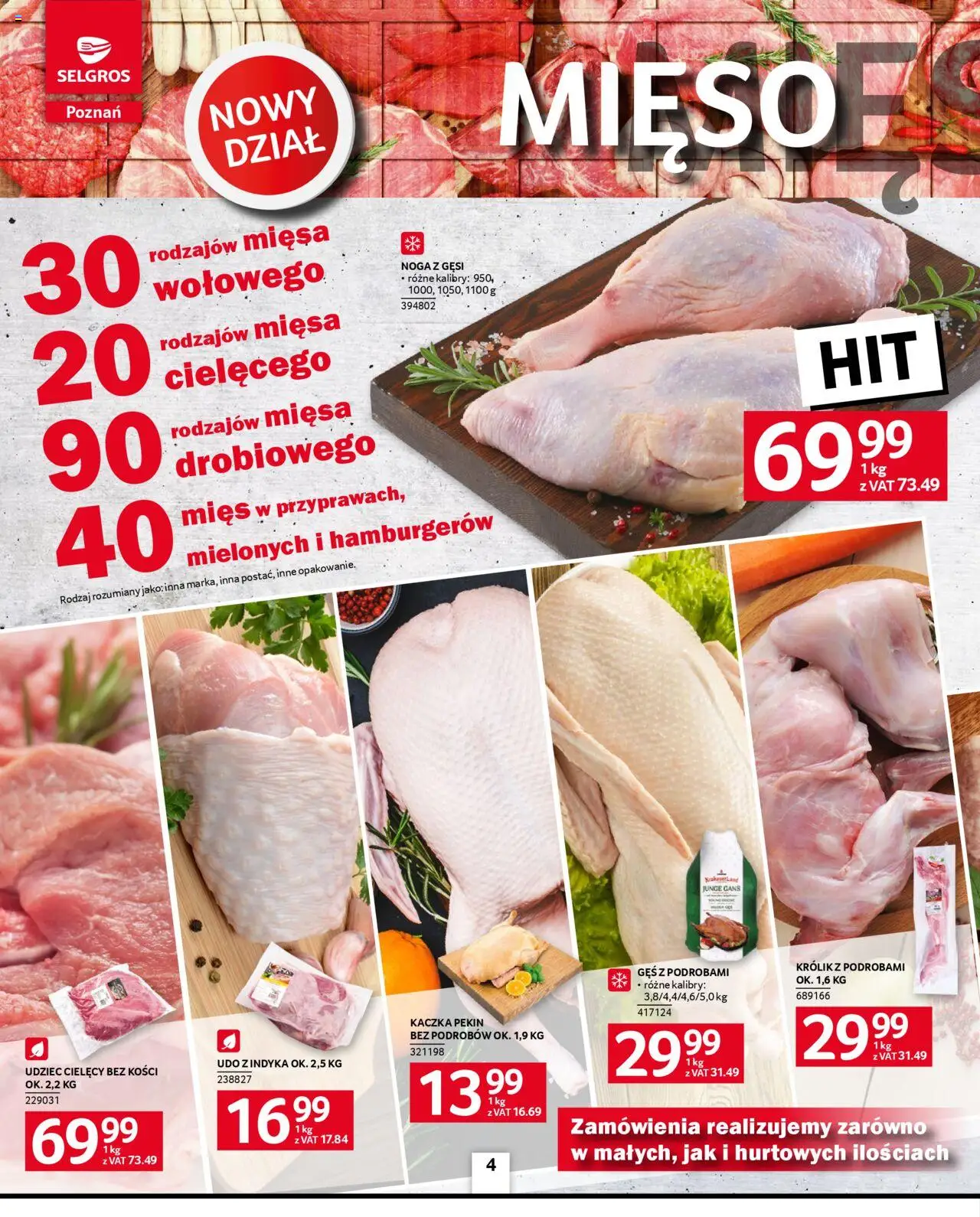 Selgros cash&carry Gazetka - Poznań oferta dla gastronomii od 09.10.2025 | Strona: 4 | Produkty: Mięso, Gęś, Kaczka