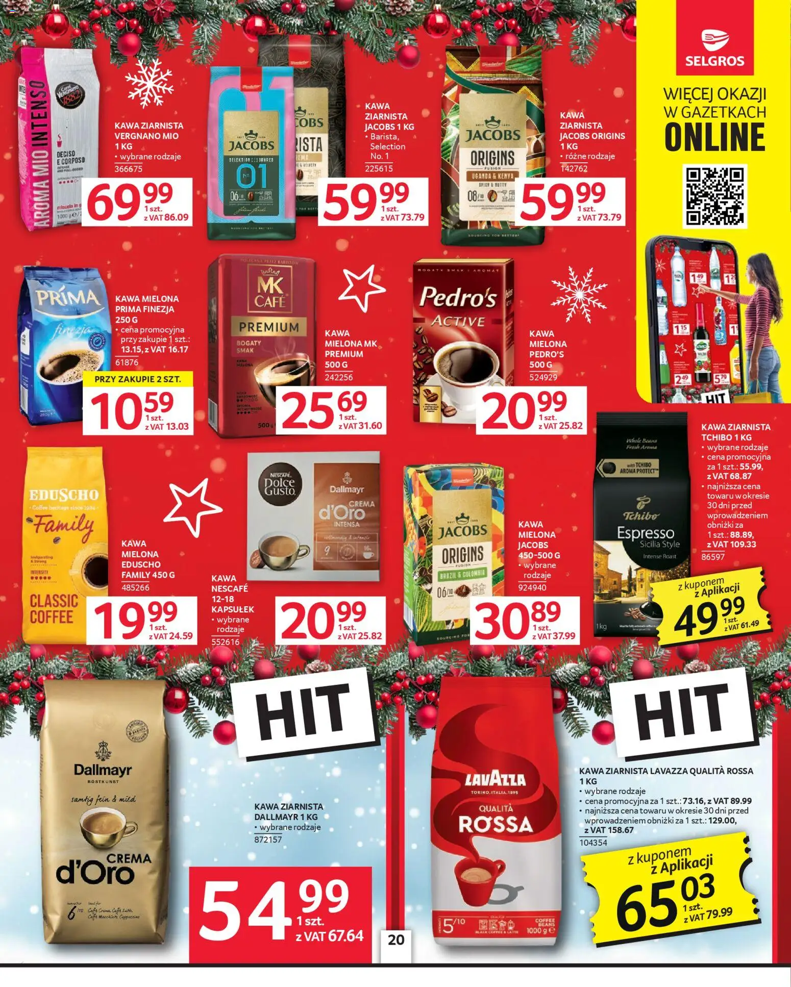 Selgros cash&carry Gazetka od 04.12.2025 | Strona: 20 | Produkty: Kawa ziarnista Lavazza, Nescafe, Lavazza, Tchibo