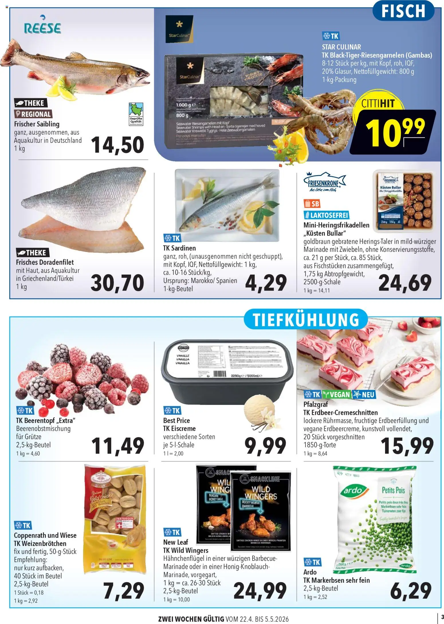 CITTI Markt Aktuelle Angebote für Profis – gültig ab 22.04.2026 | Seite: 3 | Produkte: Theke, Eiscreme, Fisch