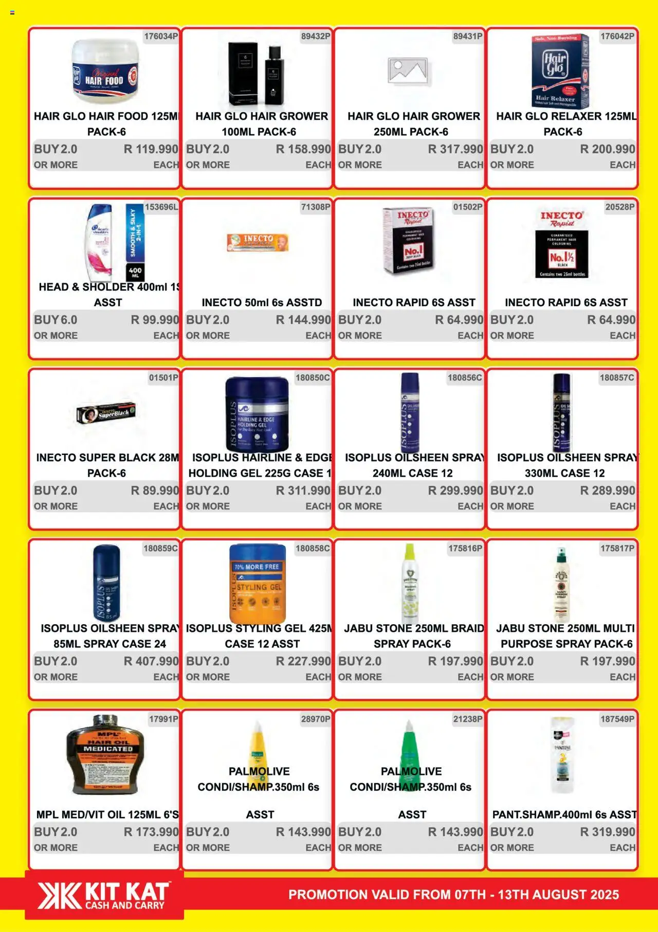 KIT KAT Cash & Carry Weekly Traders Special │ valid from 07.08.2025 | Page: 18 | Products: Oil, Beef, Hair oil, Relaxer