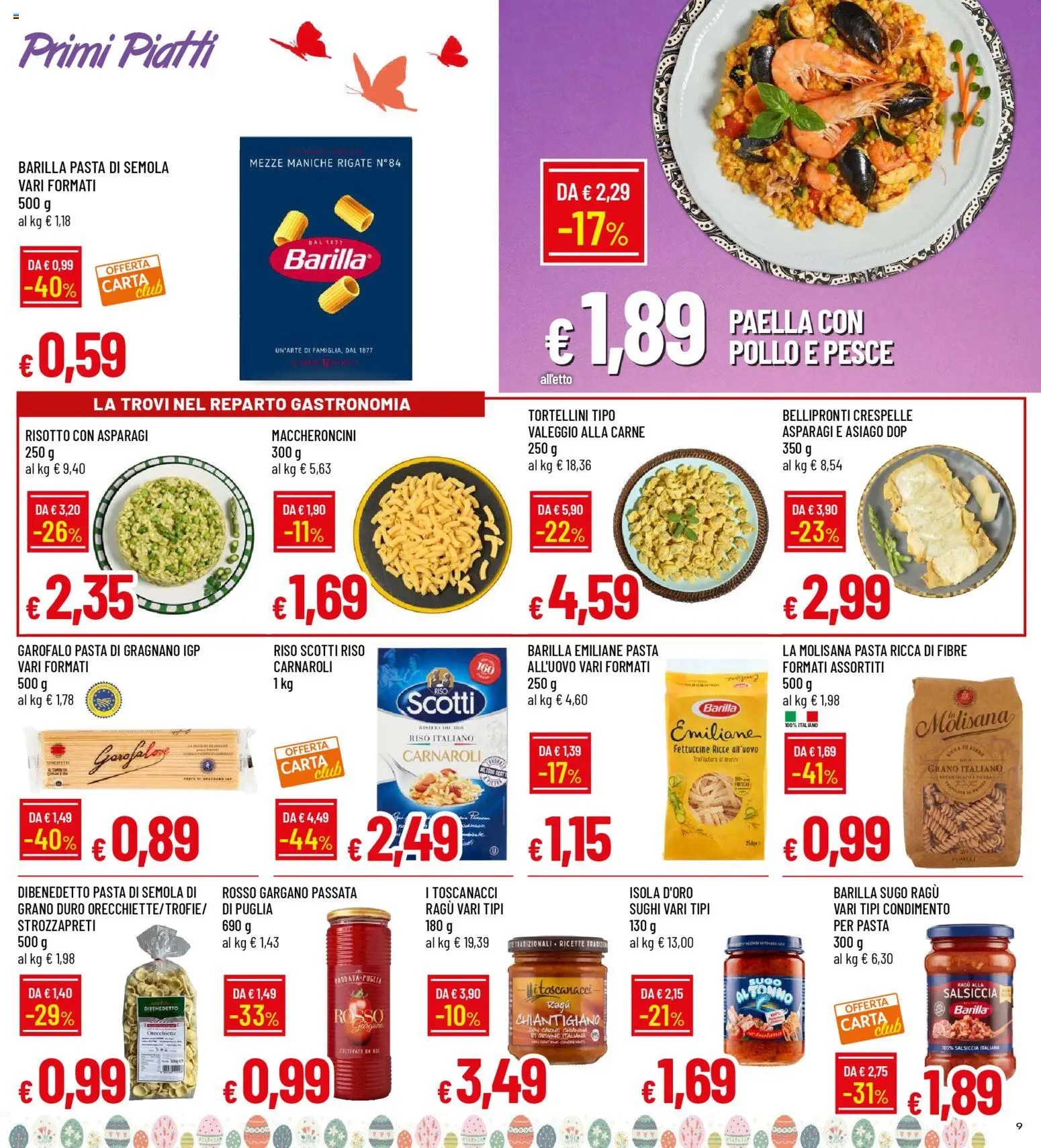 Volantino Galassia del 26.03.2026 | Pagina: 9 | Prodotti: Pesce, Ragú, Asparagi, Sugo