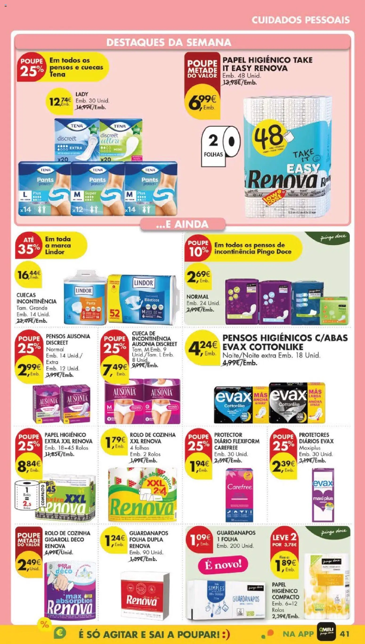 Pingo Doce folheto │ válido de 06.01.2026 | Página: 45 | Produtos: Papel higiénico, Pensos higiénicos, Guardanapos, Cuecas