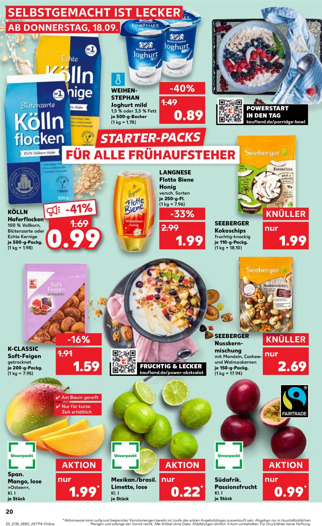 Kaufland prospekt Völklingen	 – gültig ab 18.09.2025 | Seite: 20 | Produkte: Kolln haferflocken, Kolln, Joghurt, Chips
