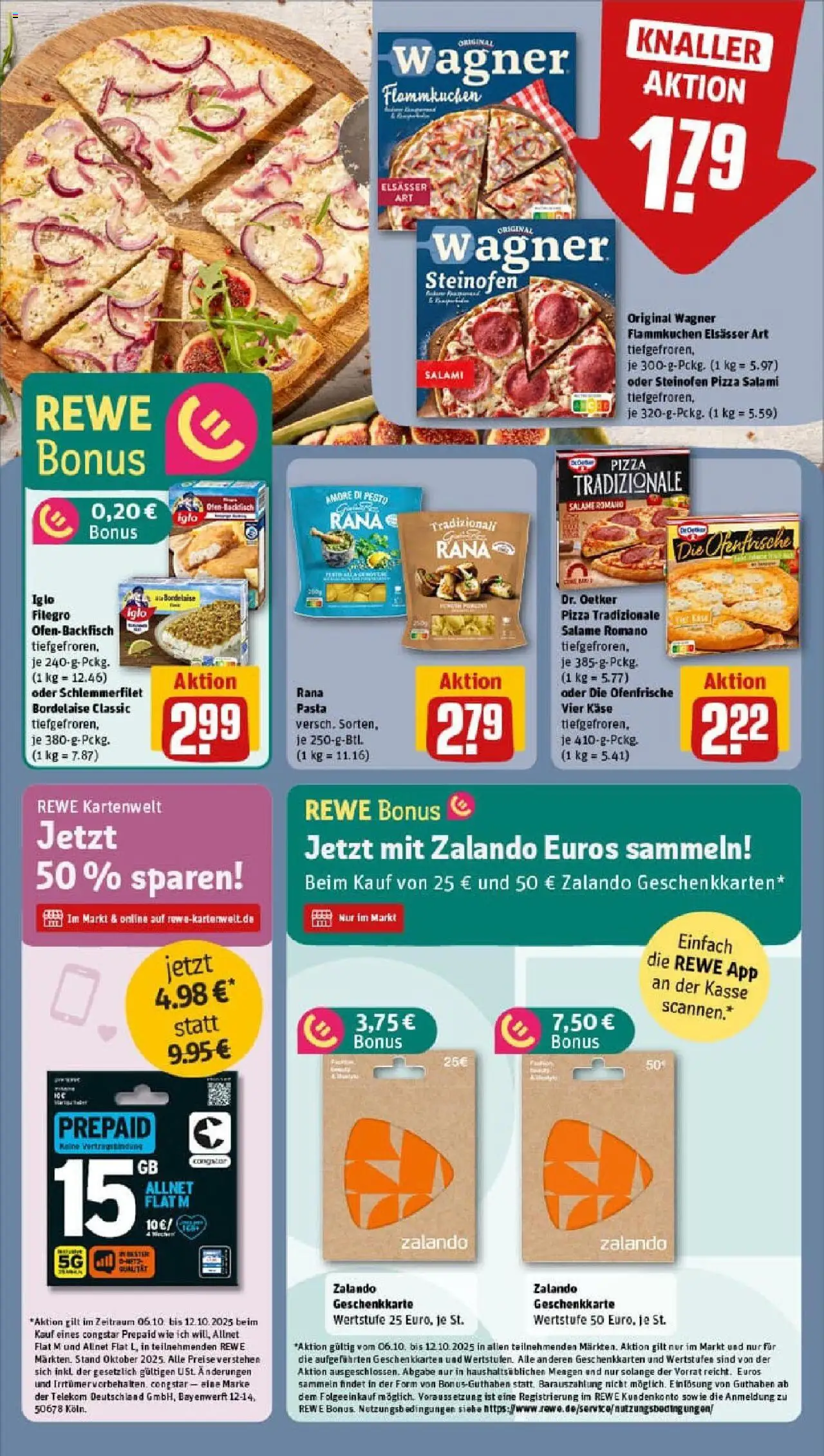 Rewe prospekt Münster	 – gültig ab 06.10.2025 | Seite: 8 | Produkte: Iglo, Salami, Pizza, Iglo schlemmerfilet