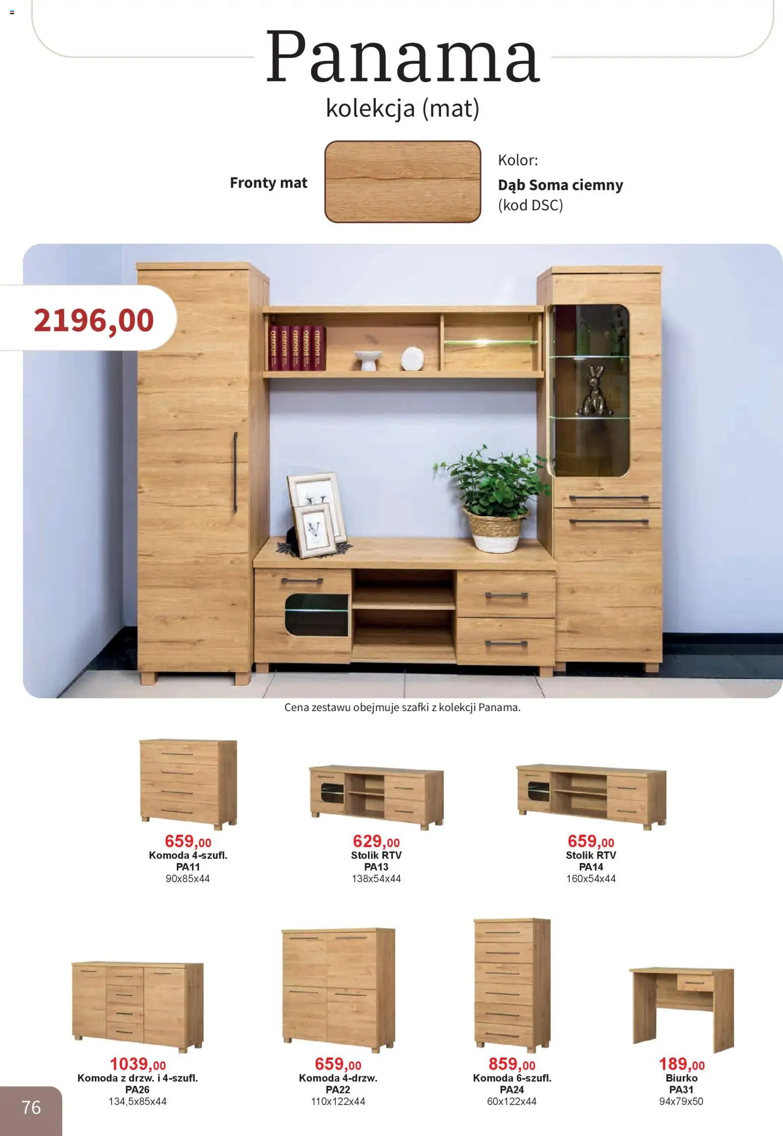 Bodzio Katalog od 01.01.2026 | Strona: 76 | Produkty: Komoda, Biurko