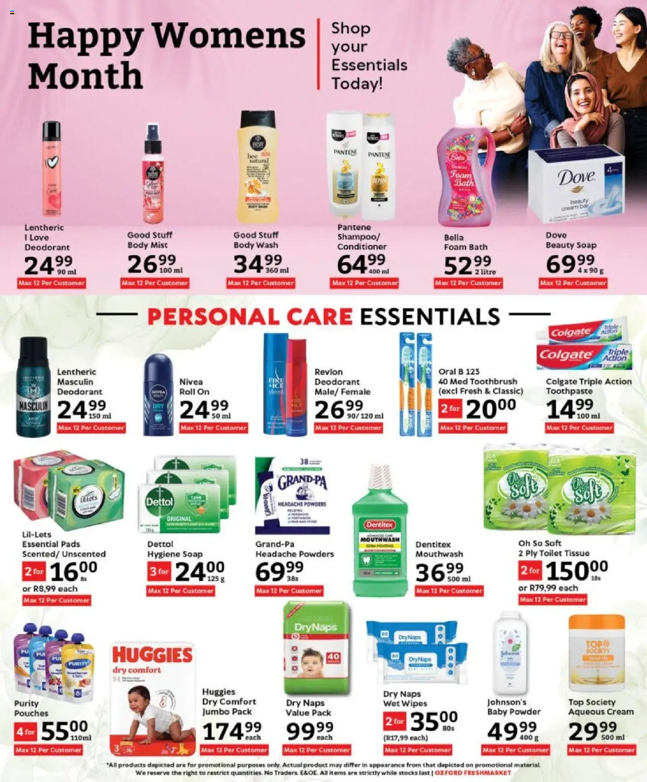 Oxford Freshmarket Specials │ valid from 27.08.2025 | Page: 16 | Products: Toilet, Deodorant, Mouthwash, Toothbrush