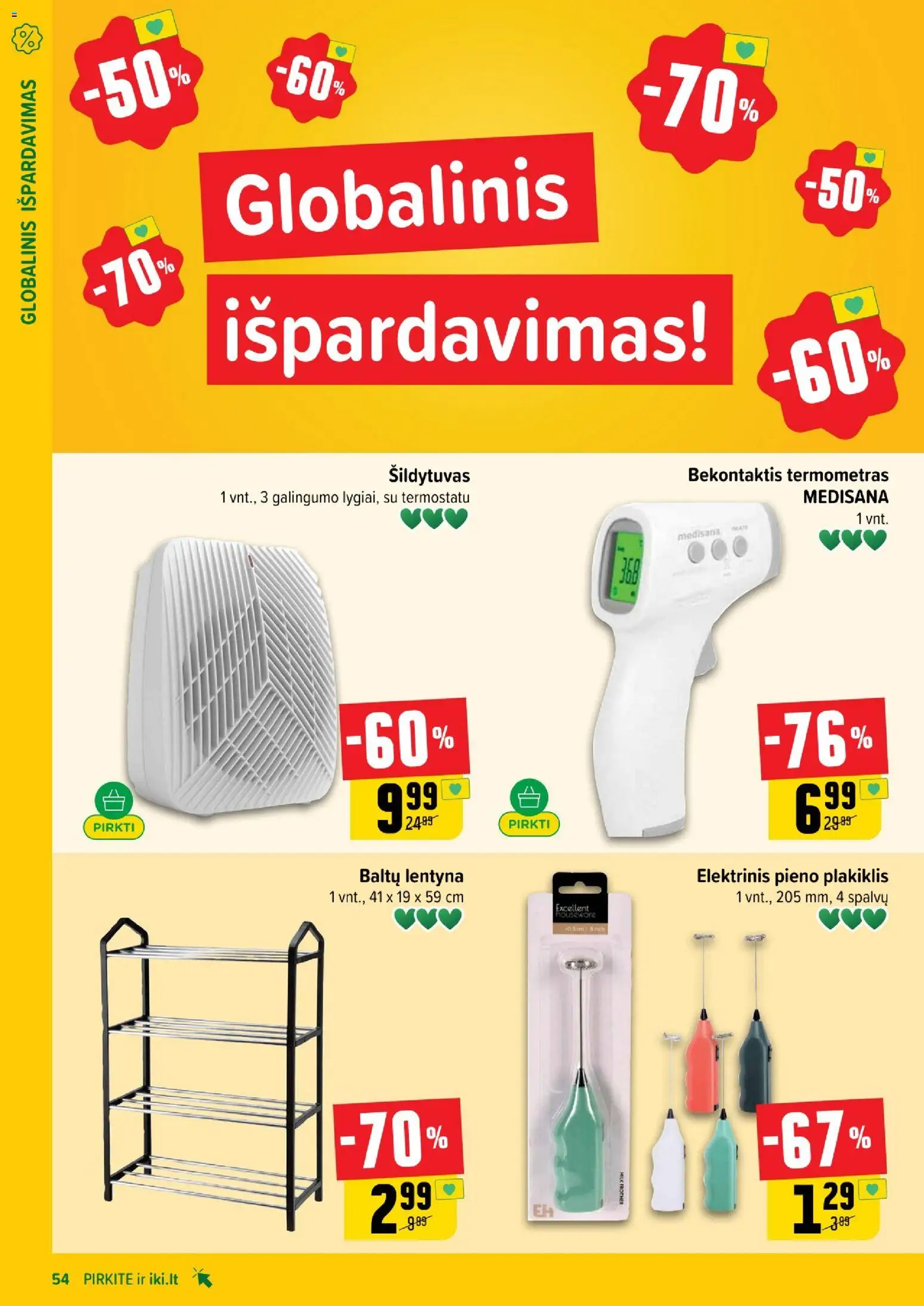 IKI akcijos nuo 01.05.2026 | Puslapis: 54 | Prekių: Lentyna, Termometras