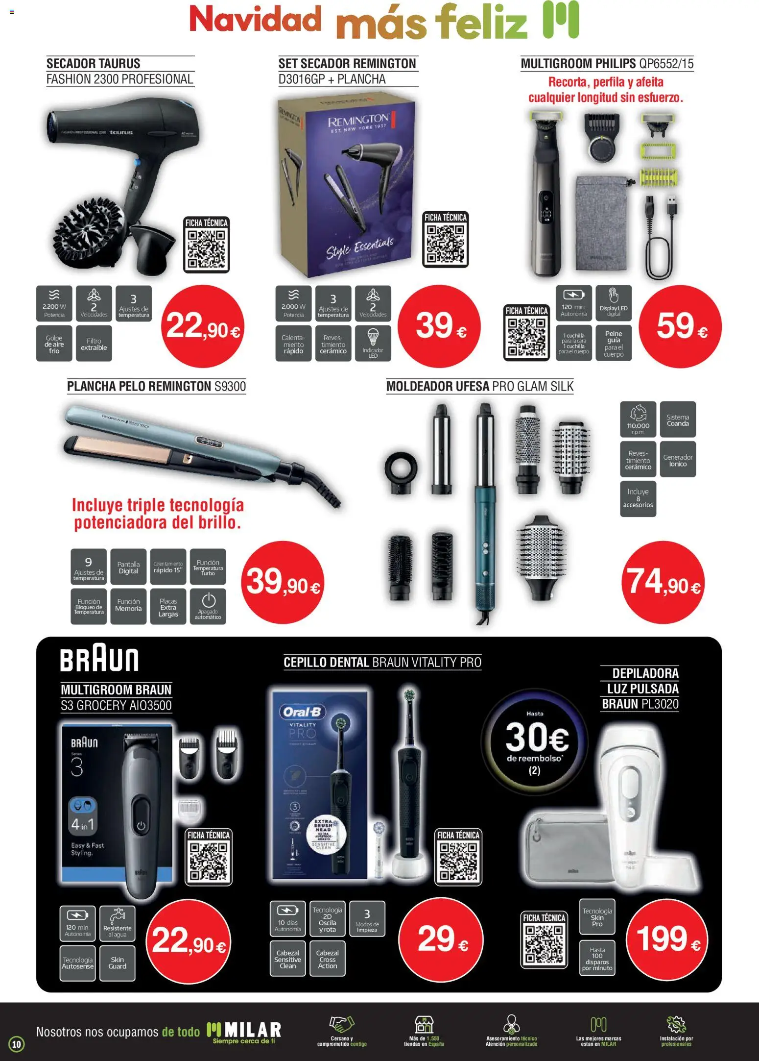 Milar folleto │ válido desde el 01.12.2025 | Página: 10 | Productos: Cepillo, Plancha, Depiladora