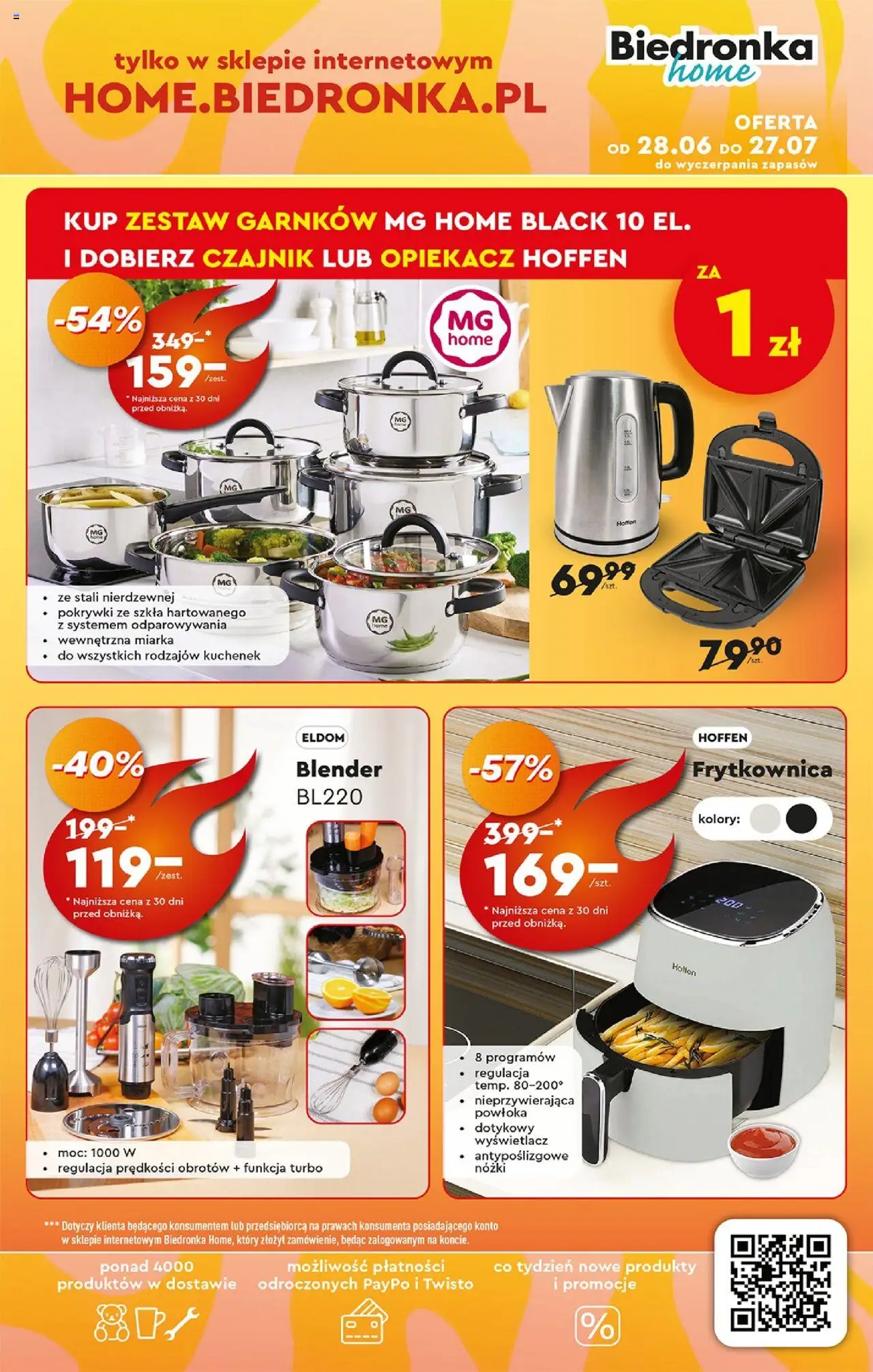 Biedronka gazetka - Okazje tygodnia od 30.06.2025 | Strona: 35 | Produkty: Frytkownica hoffen, Czajnik, Opiekacz, Frytkownica