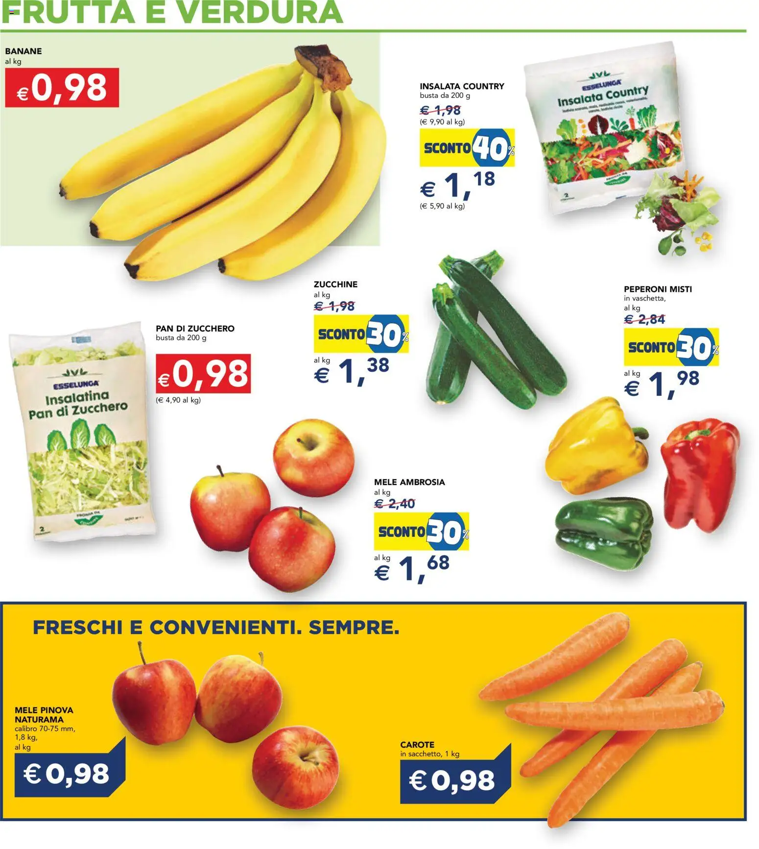 Volantino Esselunga S del 23.04.2026 | Pagina: 10 | Prodotti: Mele, Peperoni, Insalata, Zucchine