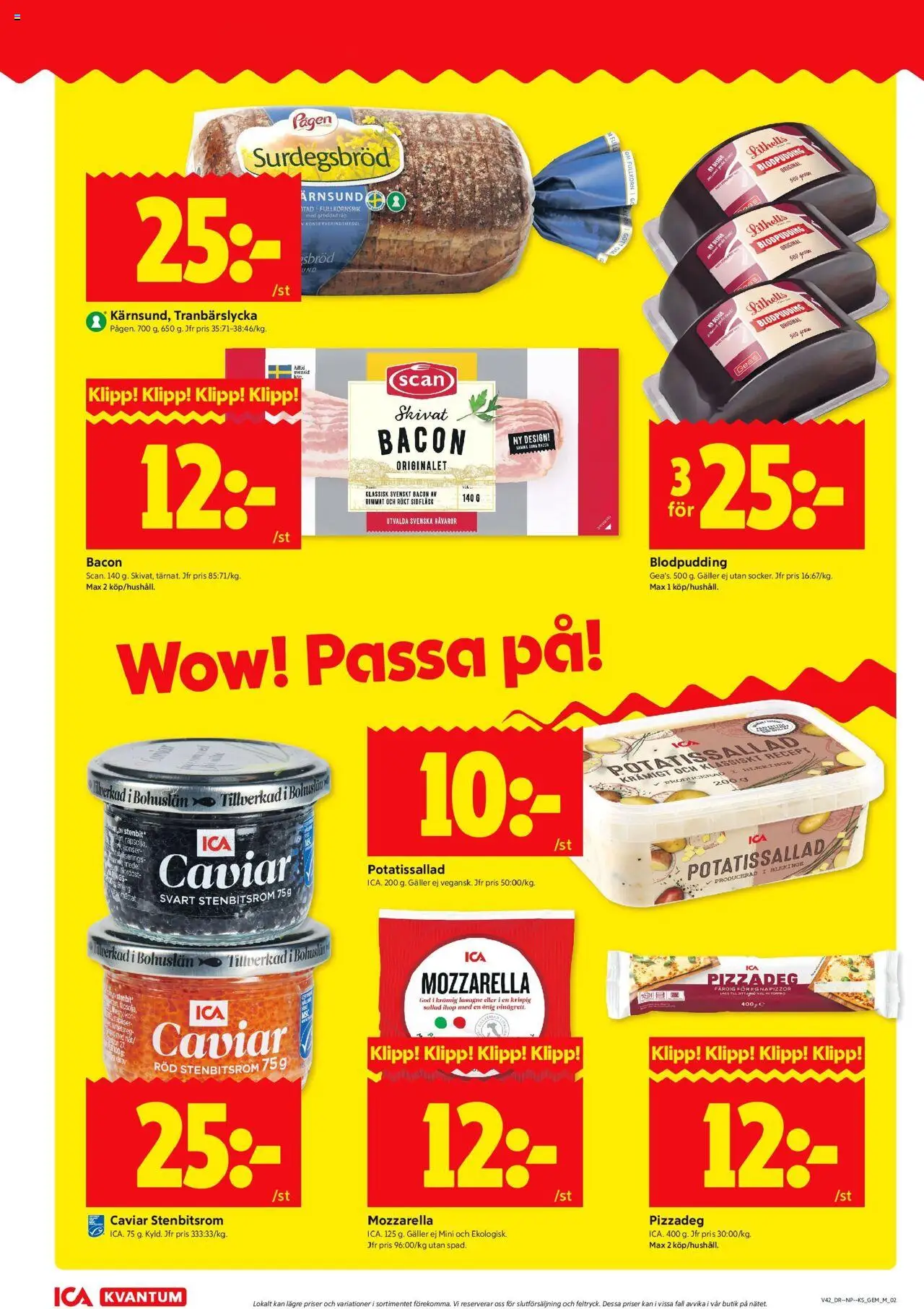 ICA Kvantum reklamblad aktuell från 13.10.2025 | Sida: 2 | Produkter: Håv, Bacon, Galler, Sallad