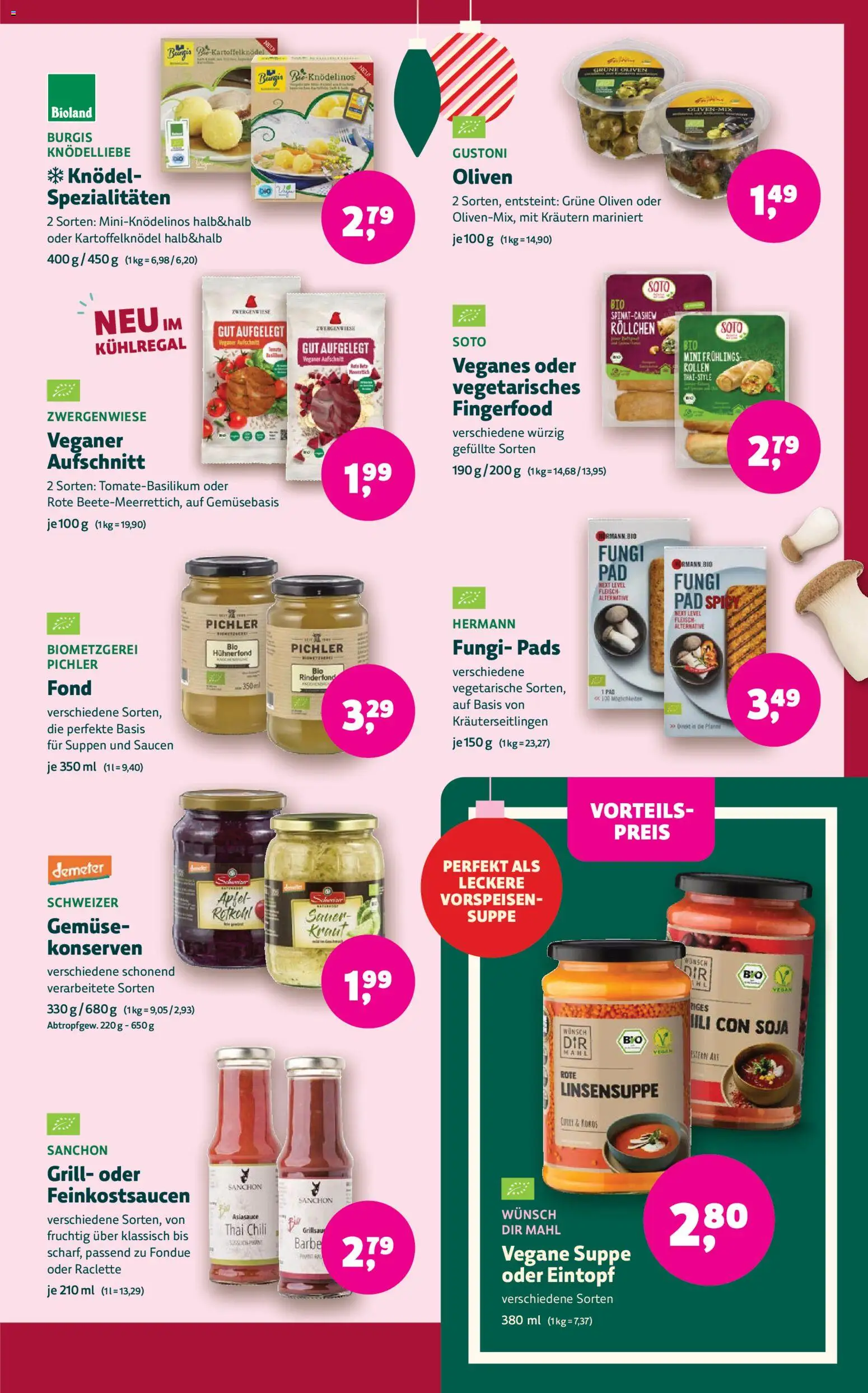 BioMarkt Prospekt – gültig ab 03.12.2025 | Seite: 7 | Produkte: Rotkohl, Gemüse, Raclette, Fleisch