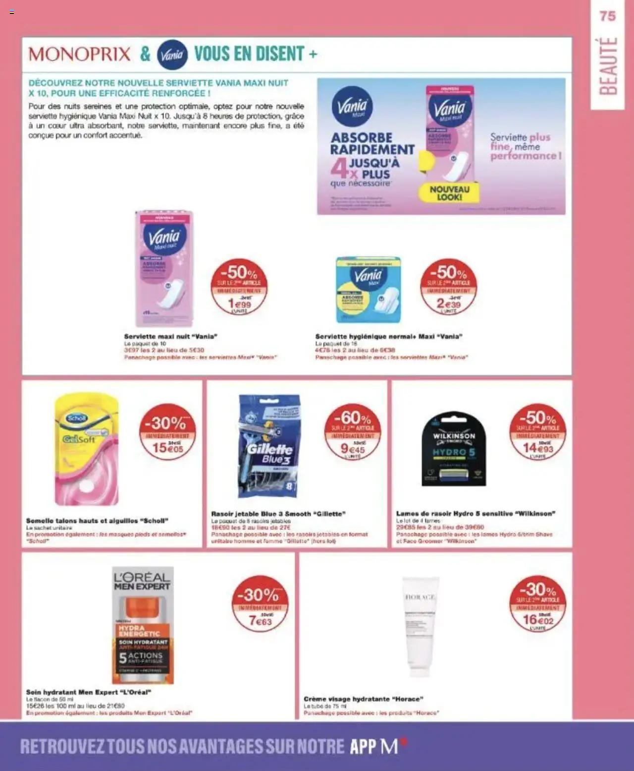  | Page: 75 | Produits: Rasoir, Talons hauts, Crème