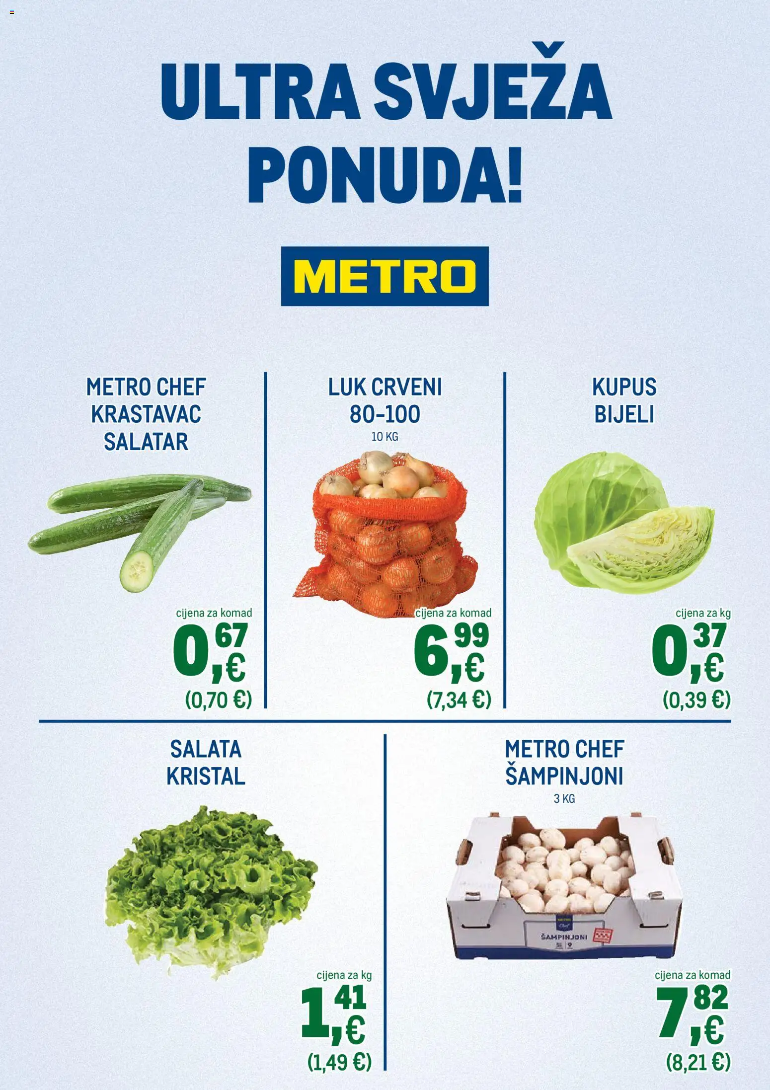 Metro katalog | vrijedi od 19.01.2026 | Stranica: 2 | Proizvodi: Krastavac, Šampinjoni, Salata, Luk