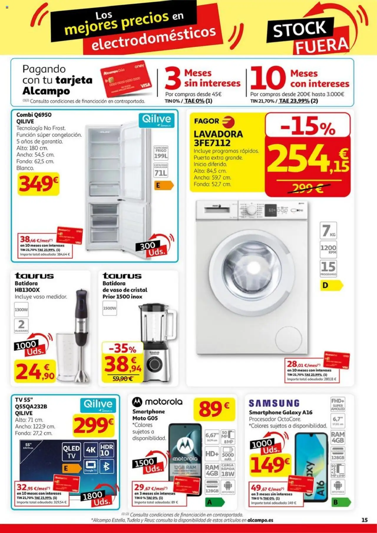 Alcampo - SST catalan │ válido desde el 11.09.2025 | Página: 15 | Productos: Smartphone, Lavadora, Combi, Batidora