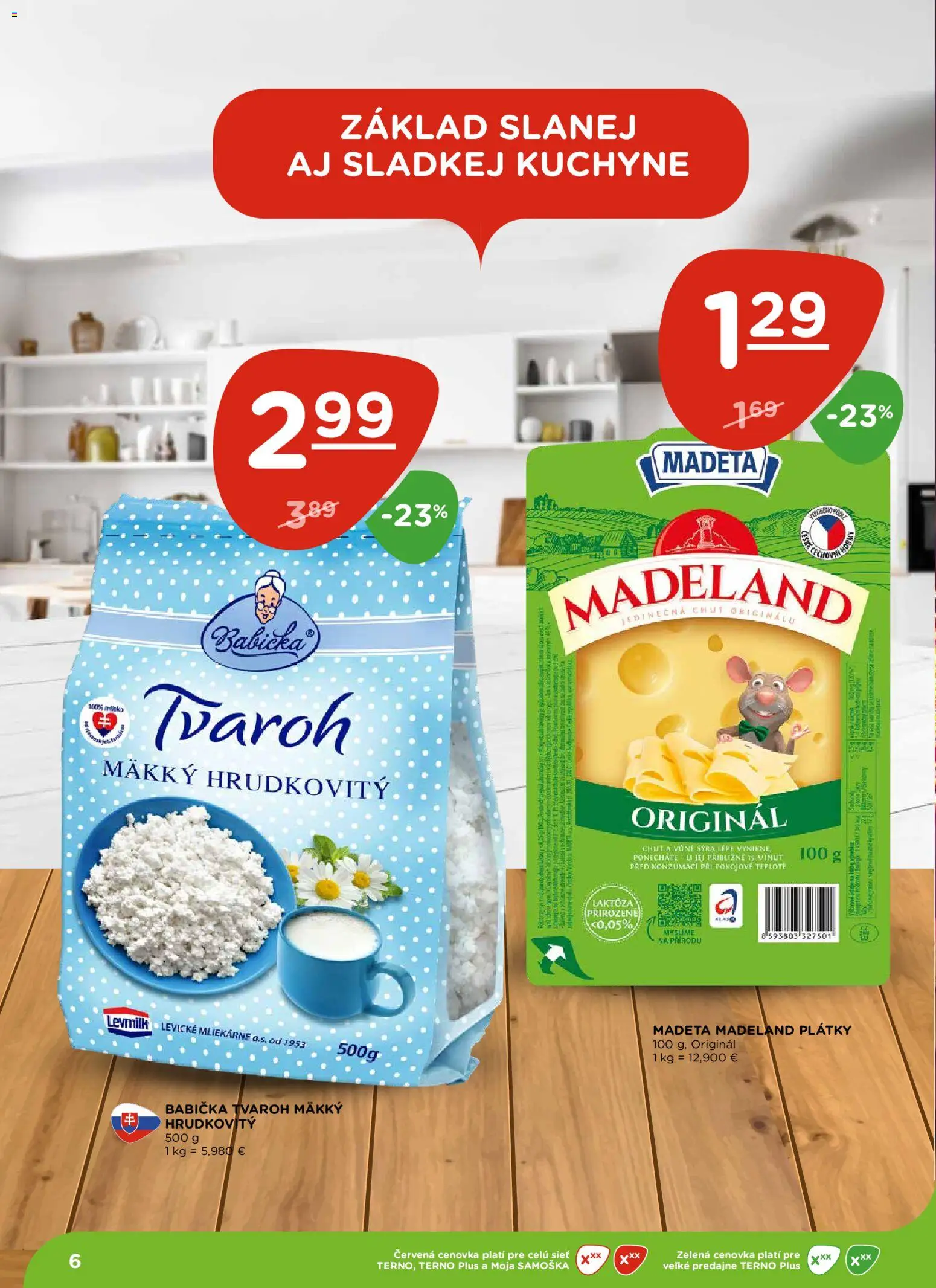 Nové Terno akcie – leták je platný od 18.12.2025 | Strana: 6 | Produkty: Kuchyne, Tvaroh