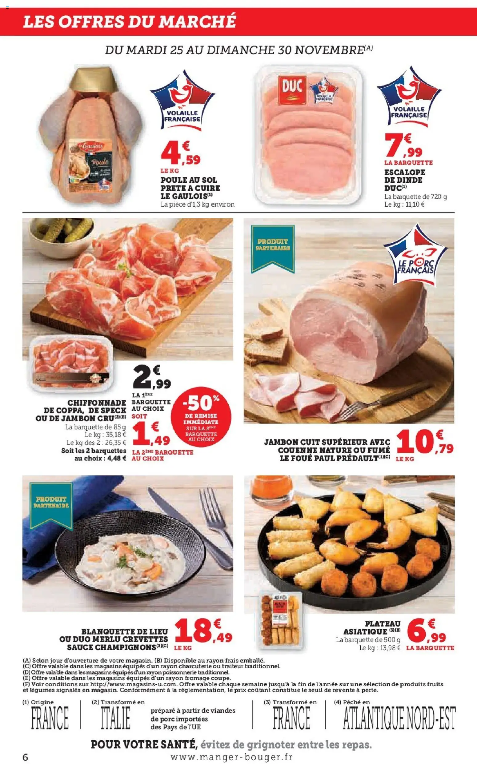{H1} | Page: 6 | Produits: Pêche, Crevettes, Jambon, Porc