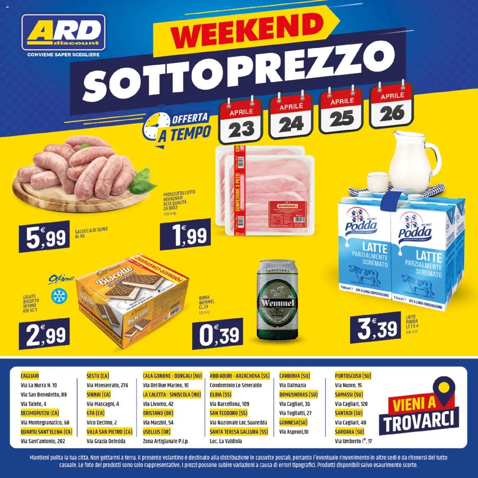 Volantino ARD Discount del 16.04.2026 | Pagina: 16 | Prodotti: Gelato, Latte, Prosciutto, Salsiccia