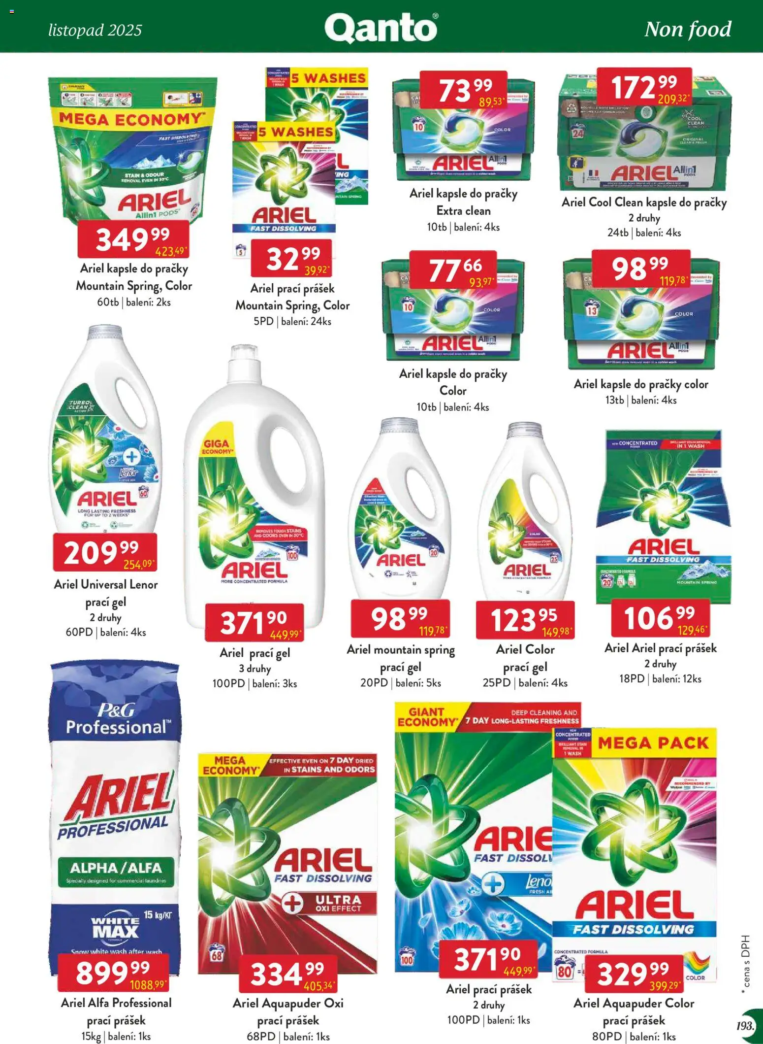 Astur & Qanto - Leták - Velkoobchod 11/2025 od 01.11.2025 | Strana: 193 | Produkty: Lenor, Prací gel, Pračky, Prací Prášek