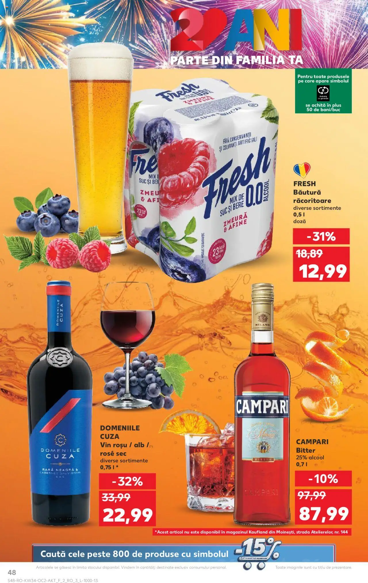 Kaufland RO akciós ujság - amely érvényes a következő dátumtól: 20.08.2025 | Oldal: 48 | Termékek: Campari