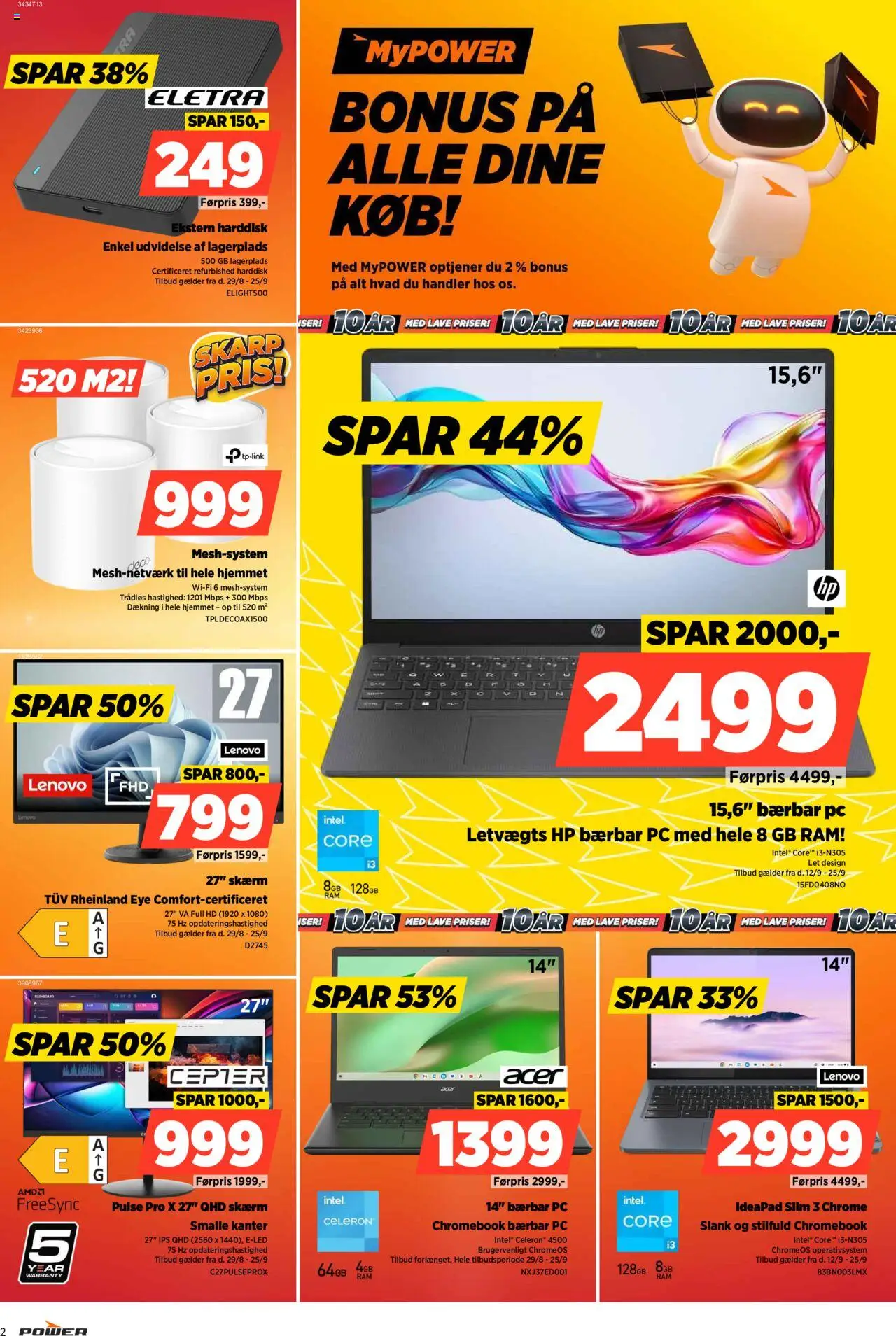 Power tilbudsavis – gyldig fra 19.09.2025 | Side: 2 | Produkter: RAM, Skærm, Ekstern Harddisk, PC