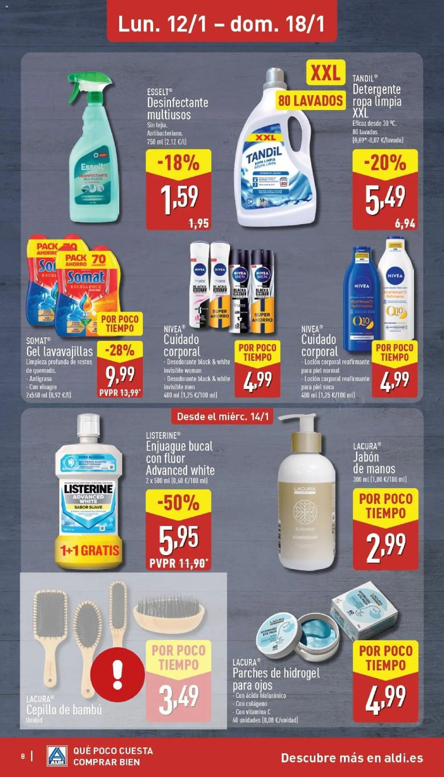 Aldi folleto Canarias │ válido desde el 12.01.2026 | Página: 8 | Productos: Cepillo, Loción corporal, Body, Δεξαμενή