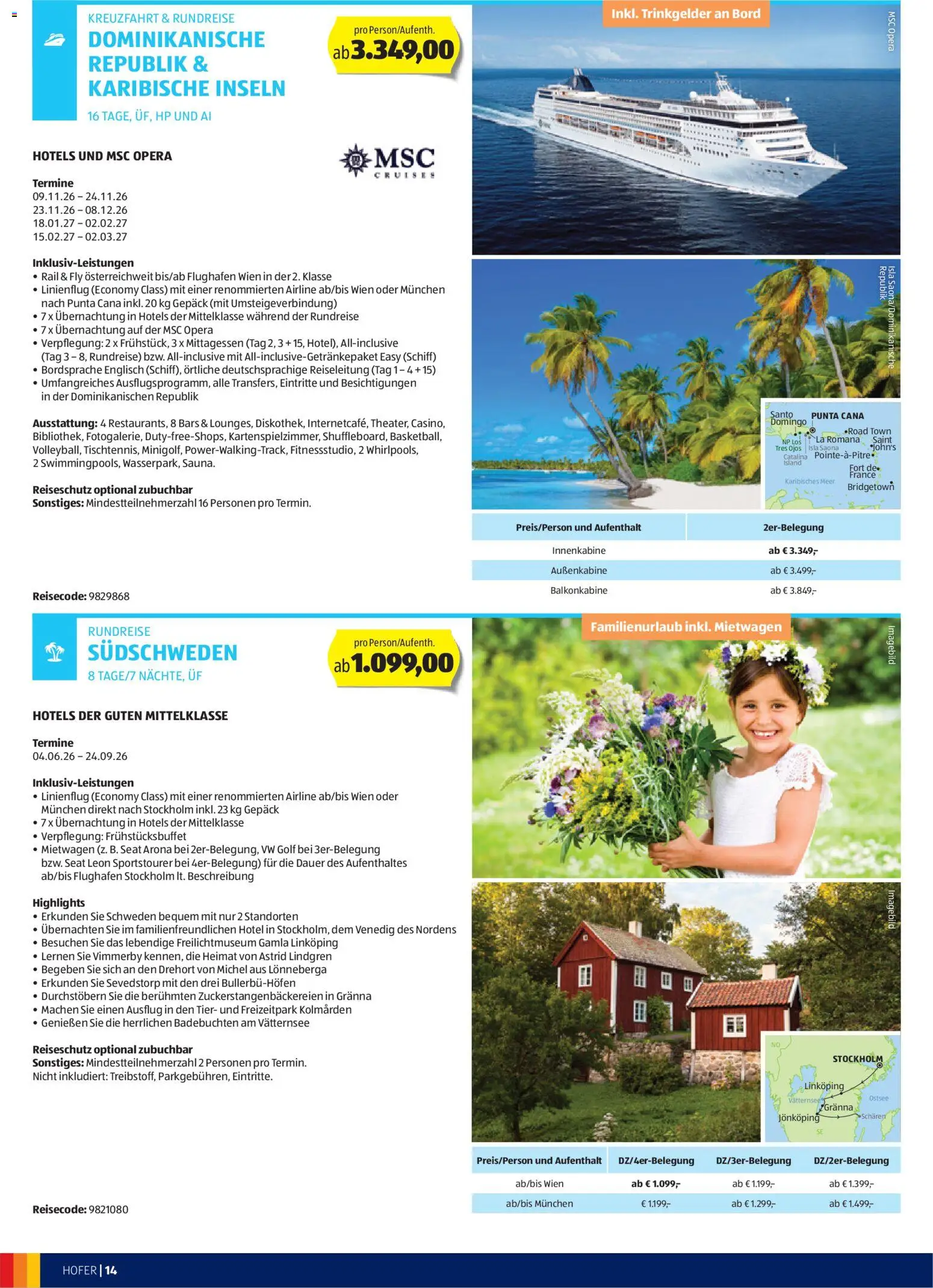 Hofer Reisen Flugblatt gültig ab 31.12.2025 | Seite: 14